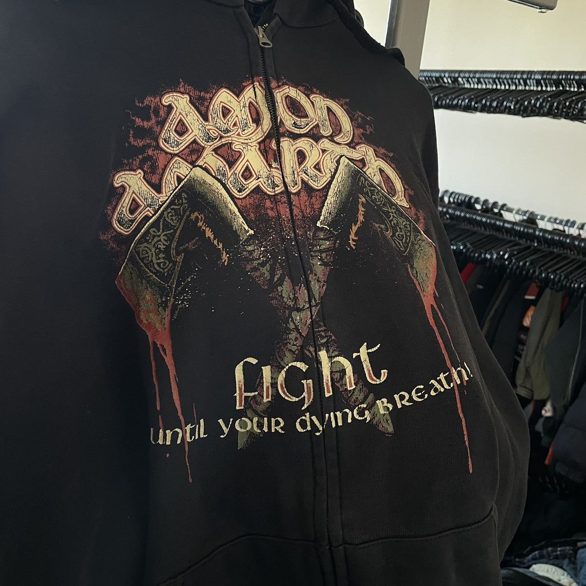 Band Tees × Vintage Vintage Amon Amarth Band Hoodie Death Metal Black Streetwear Size US M / EU 48-50 / 2 - 3 Thumbnail