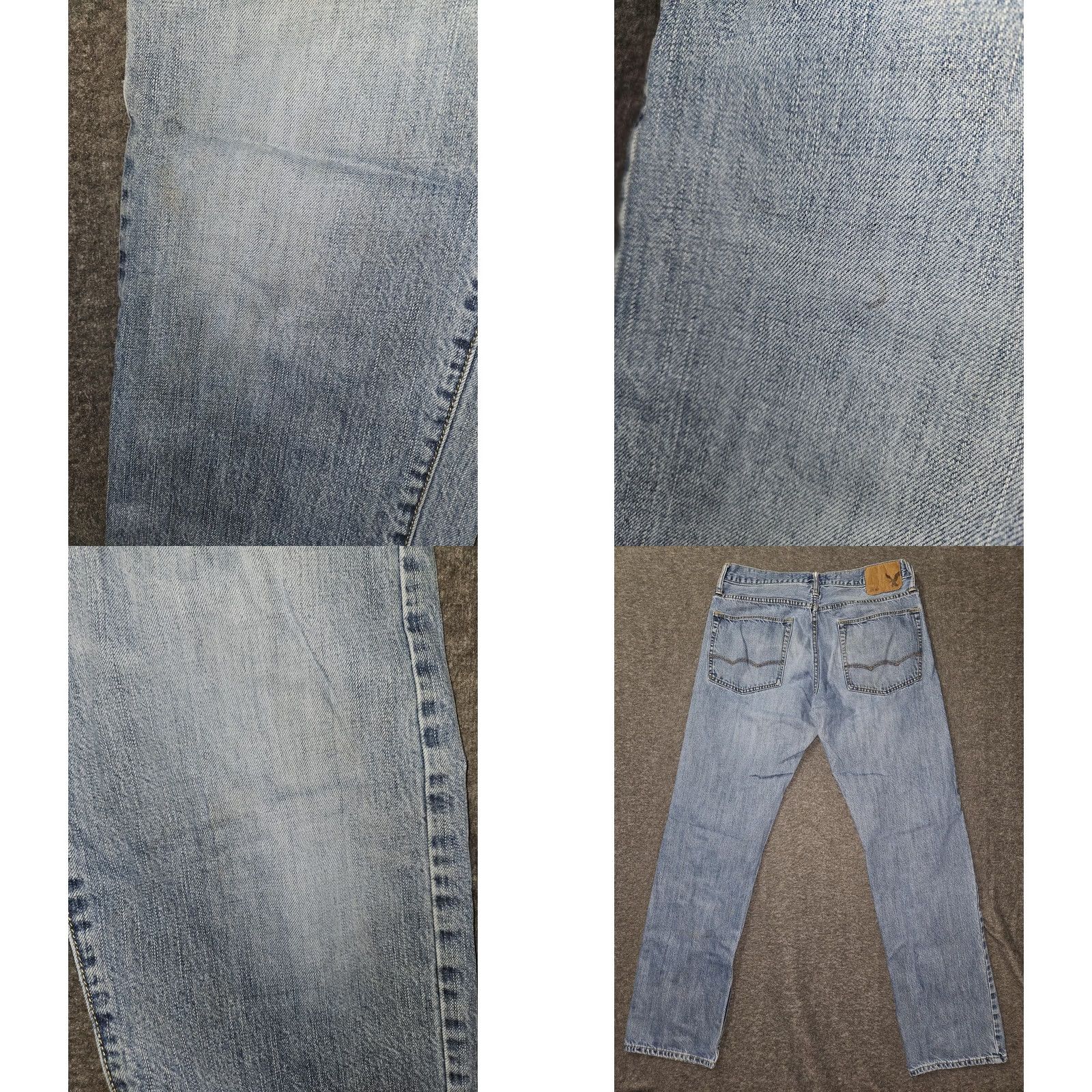American Eagle Outfitters American Eagle Outfitters Relaxed Straight Jeans Mens 32x34 Light Wash Denim Blue 5-Pocket Size US 32 / EU 48 - 8 Thumbnail
