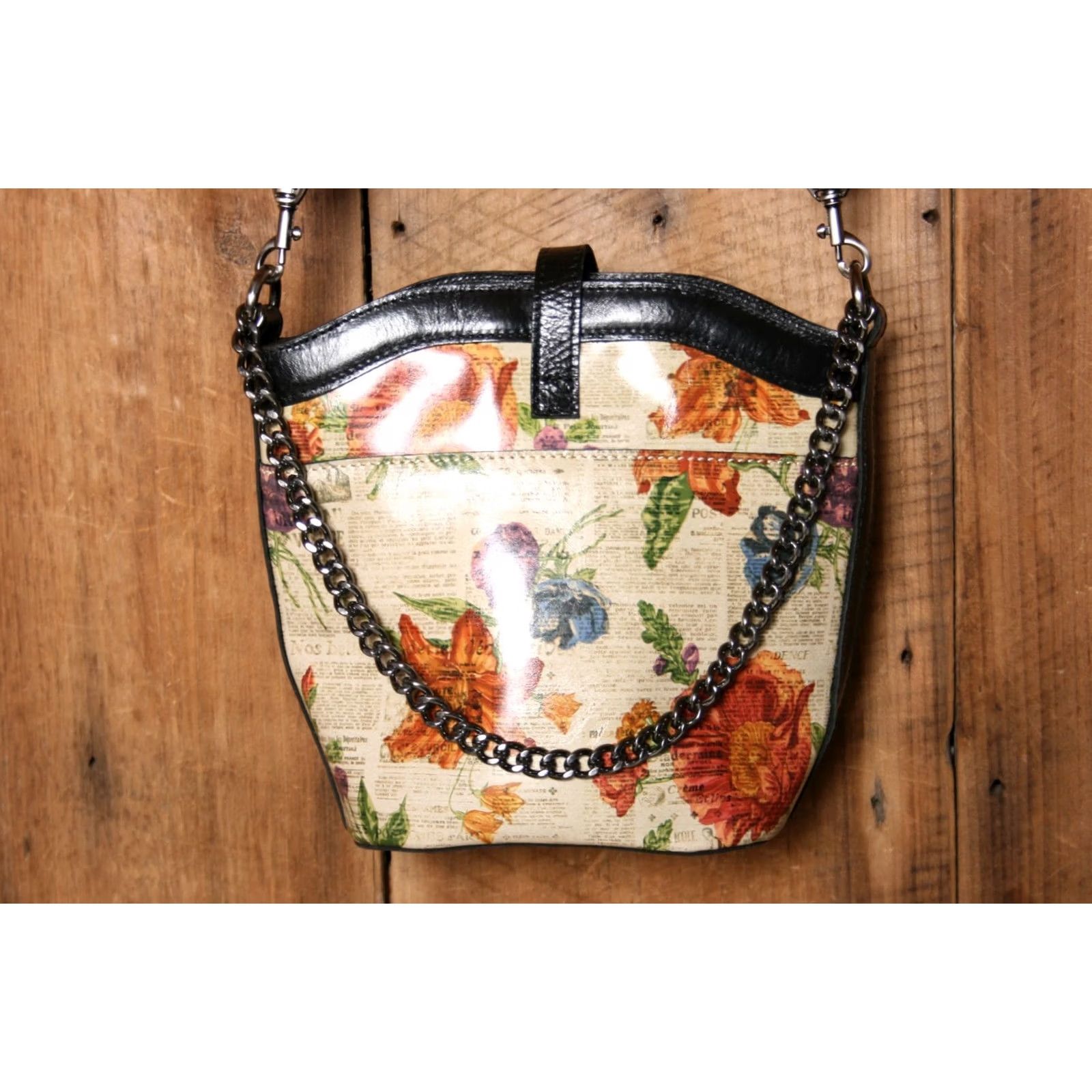 Patricia Nash PATRICIA NASH Blaire Parisian Floral Crossbody Bag Bucket Purse, Multicolor Leather, Adjustable Strap, Turn Lock, Womens, Bag Size ONE SIZE - 5 Thumbnail