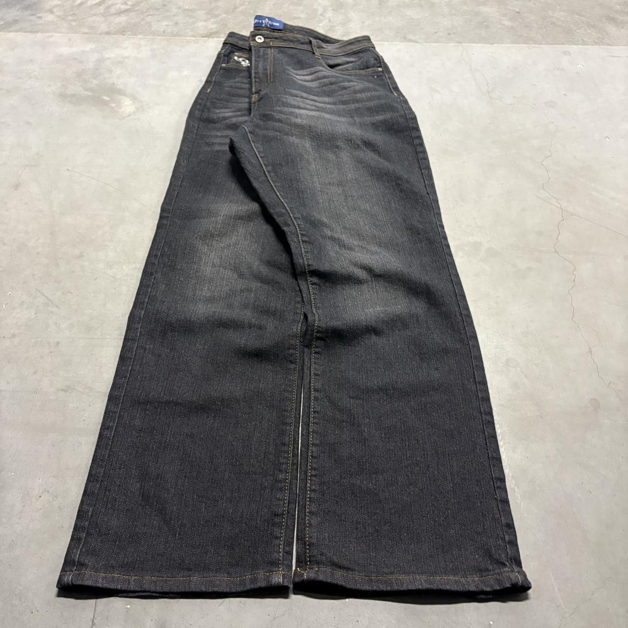 Vintage Crazy Vintage Y2K/2000s Baggy Black Skater Style WideLeg Denim Jeans! Size US 36 / EU 52 - 3 Thumbnail
