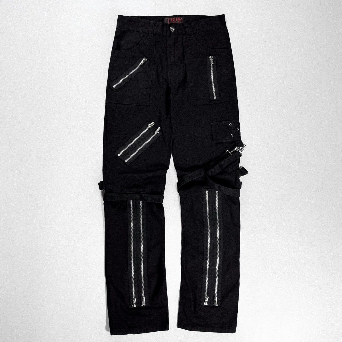 Tripp NYC Bondage Zip Denim Pants Black Vintage
