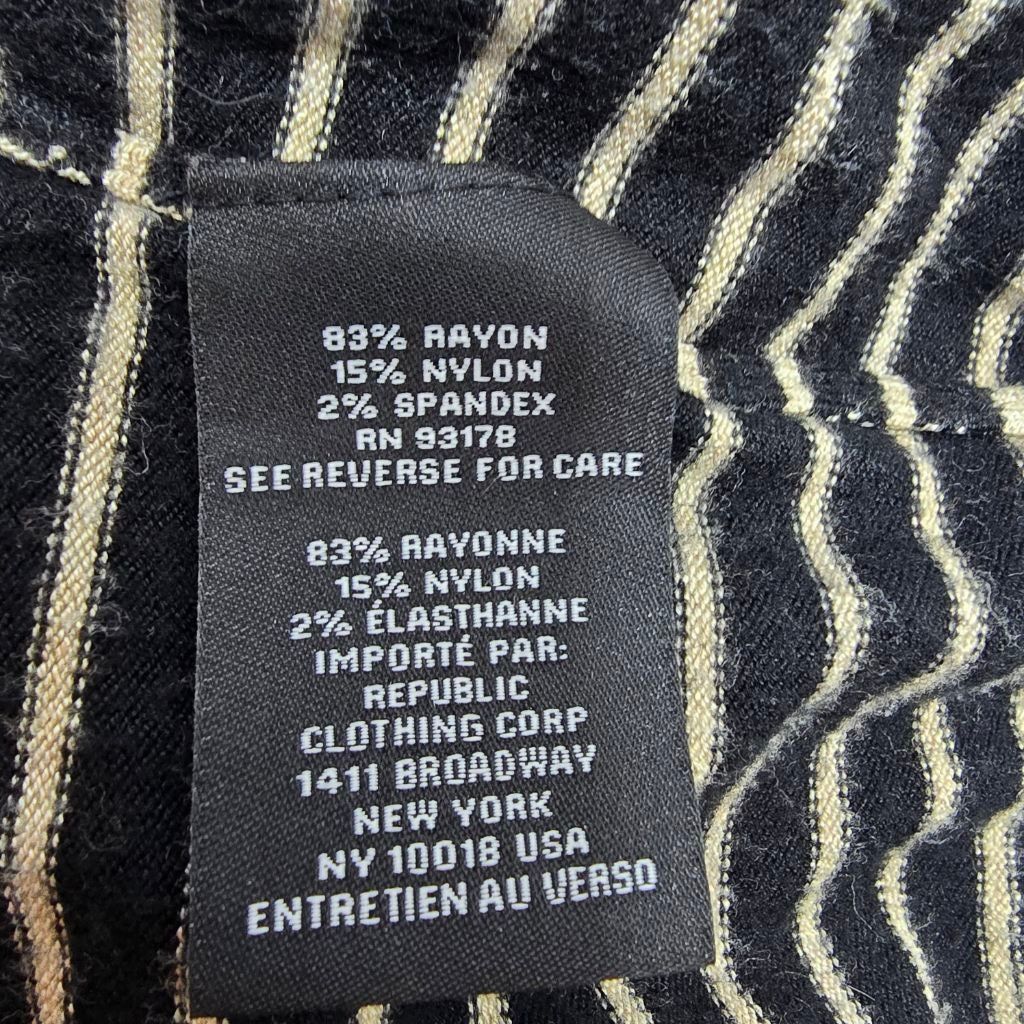 Broken Promises Co. Women's PREMISE Black Beige Striped Short Sleeve Tee L Size L / US 10 / IT 46 - 6 Thumbnail