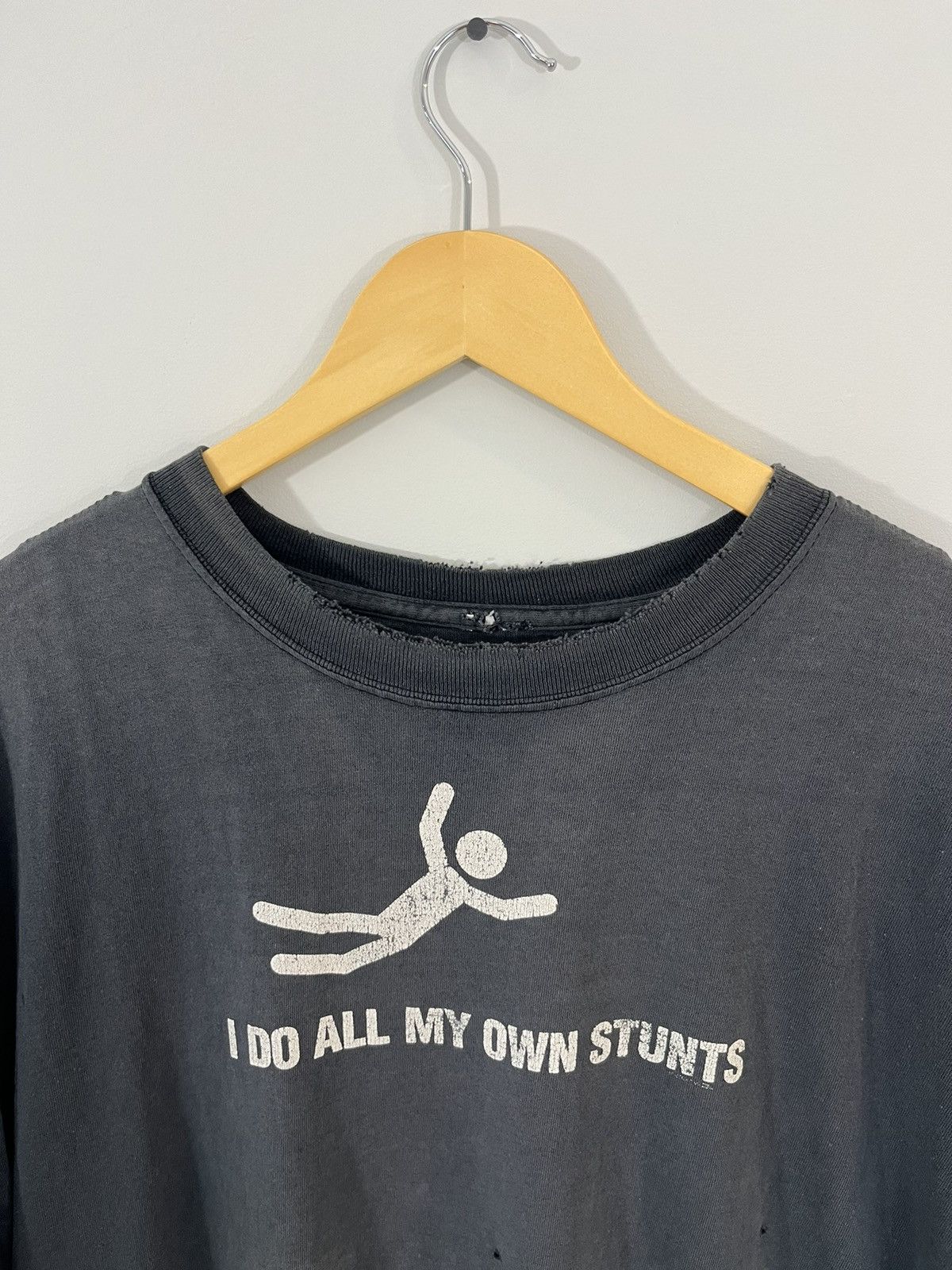 Vintage I DO MY OWN STUNTS Thrashed Oversize Joke Tee Size US XXL / EU 58 / 5 - 3 Thumbnail