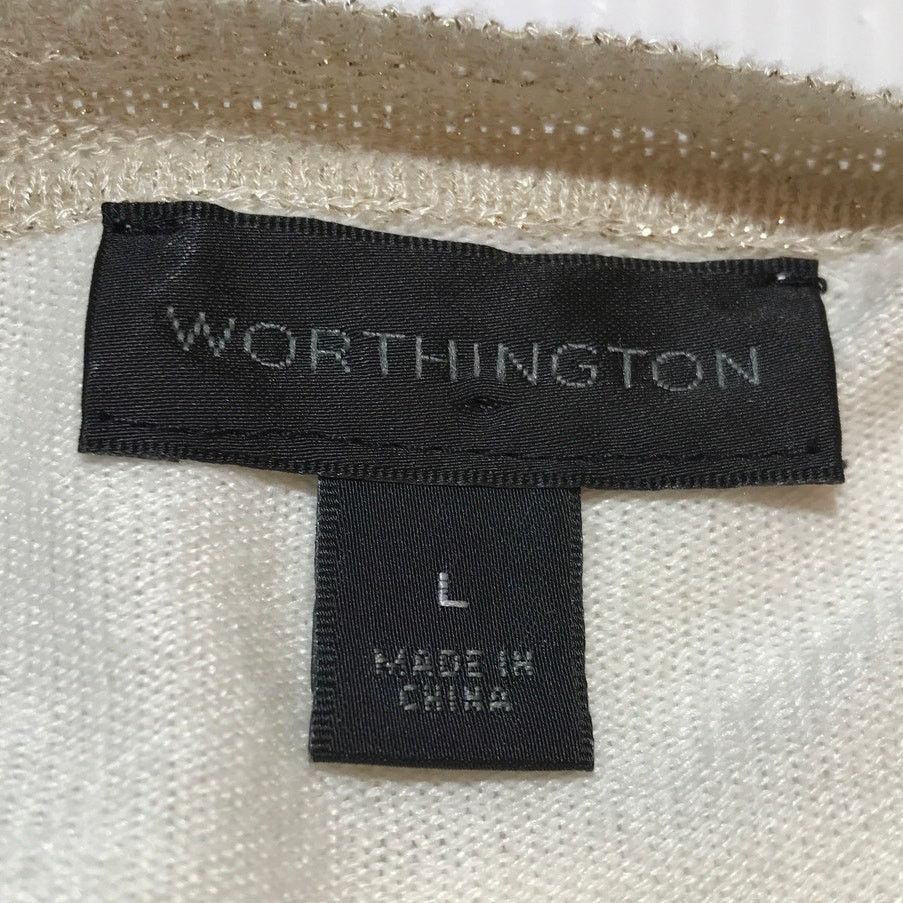 Worthington Worthington Striped Round Neck Long Sleeve Sweater L Size L / US 10 / IT 46 - 3 Thumbnail