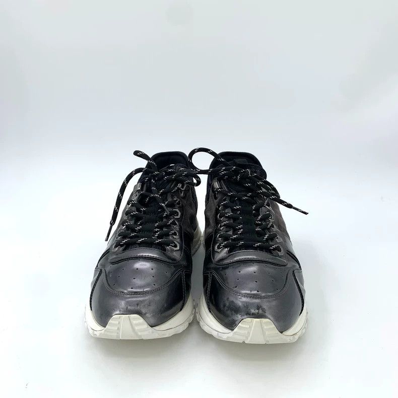 Louis Vuitton Louis Vuitton Black leather-paneled lace-up sneaker Size US 7.5 / EU 40-41 - 3 Thumbnail