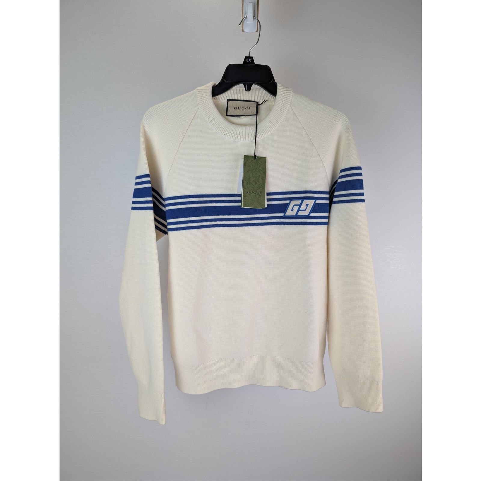 Gucci o1rshd1 Wool Long Sleeve Crewneck Sweatshirt Sweater Ivory Size US L / EU 52-54 / 3 - 1 Thumbnail