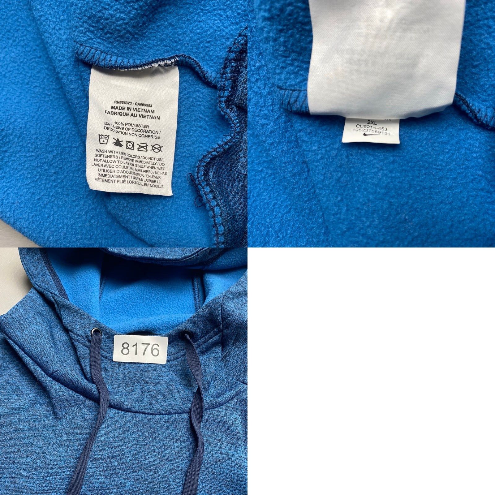 Nike Nike Pullover Hoodie Mens 2XL Heather Blue Dri-Fit Therma CU6214 Pockets 8176 Size US XXL / EU 58 / 5 - 9 Thumbnail