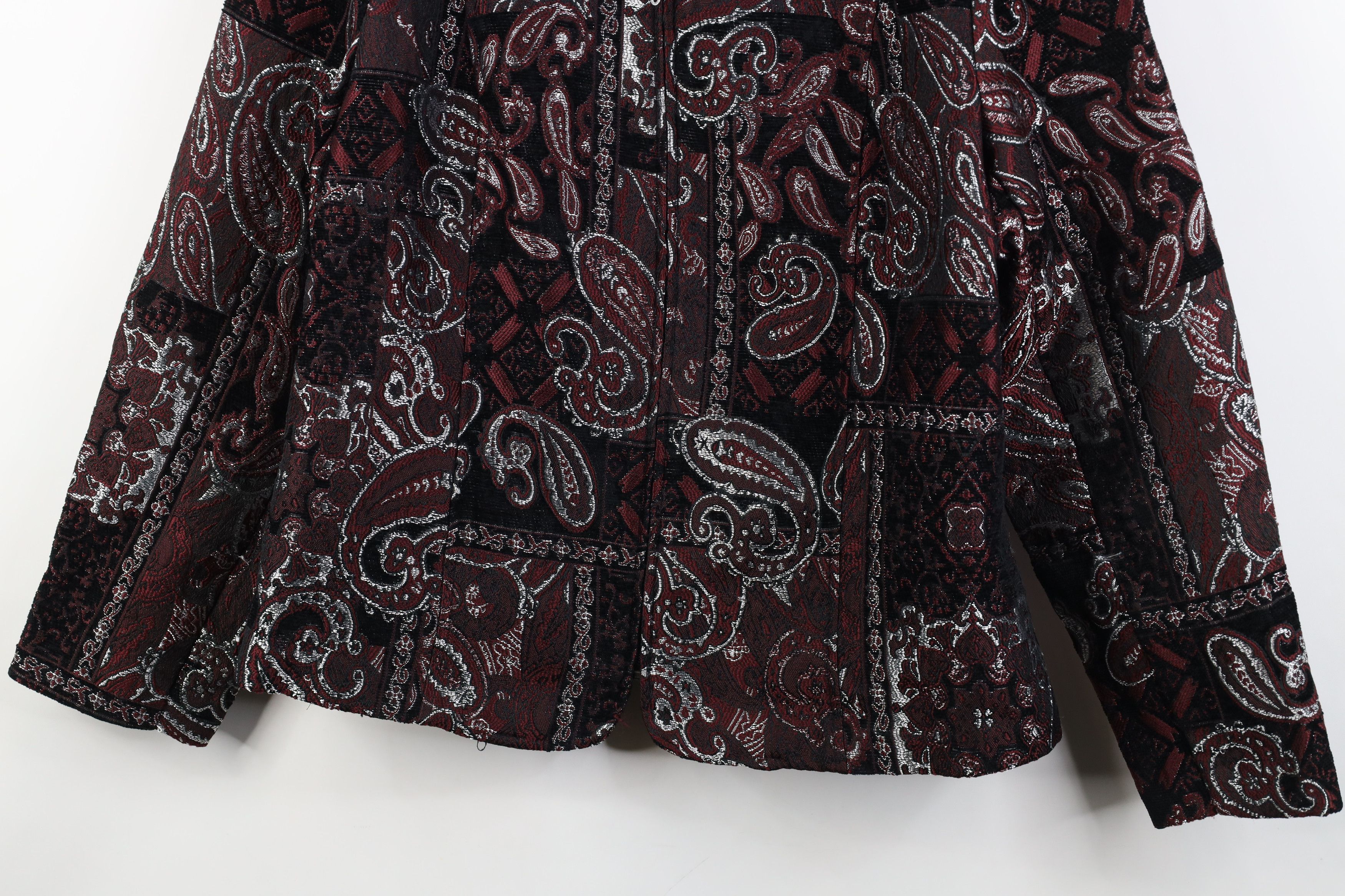Vintage Vintage 90s Streetwear Paisley Flower Metallic Blazer Jacket Size L / US 10 / IT 46 - 3 Thumbnail
