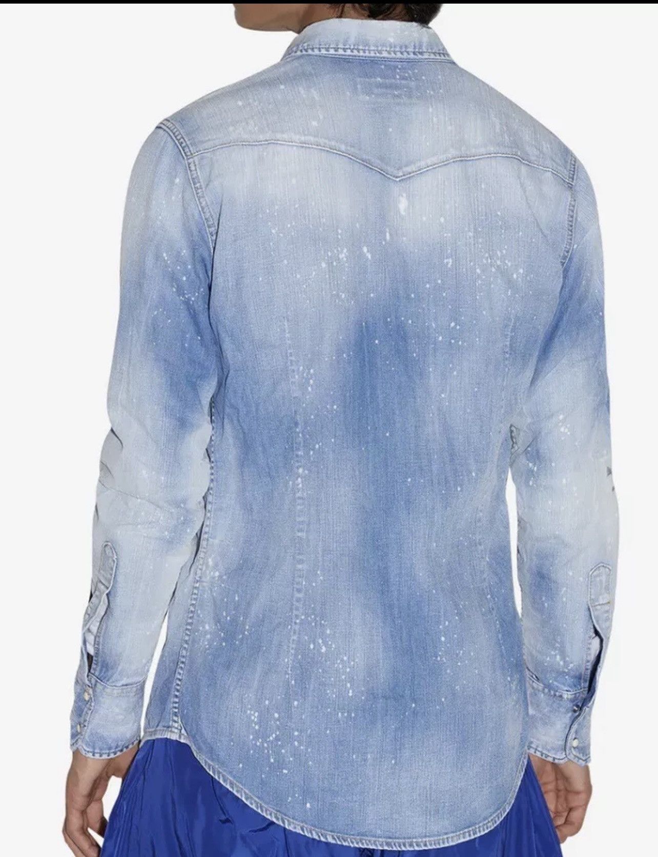 Dsquared2 DSQUARED2 Dsquared2 Light Wash Blue Bob Denim Shirt Size 48 Size US M / EU 48-50 / 2 - 11 Thumbnail