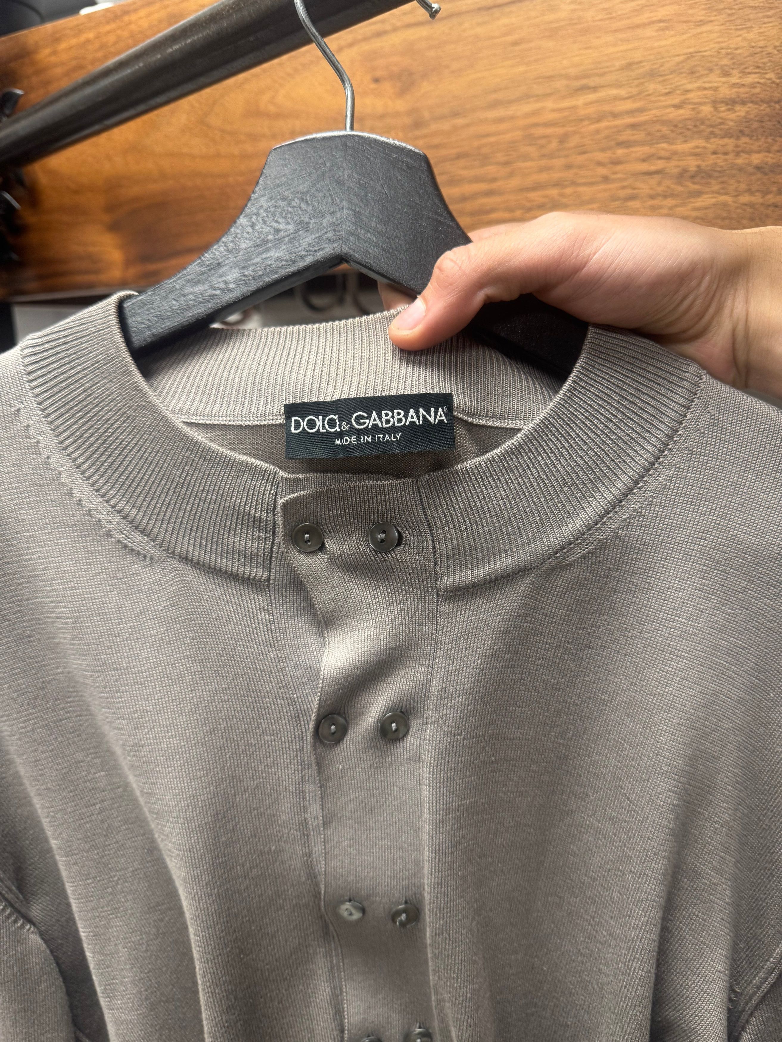 Dolce & Gabbana Dolce & Gabanna Mainline Sheer Henley Sweater Size US M / EU 48-50 / 2 - 3 Thumbnail