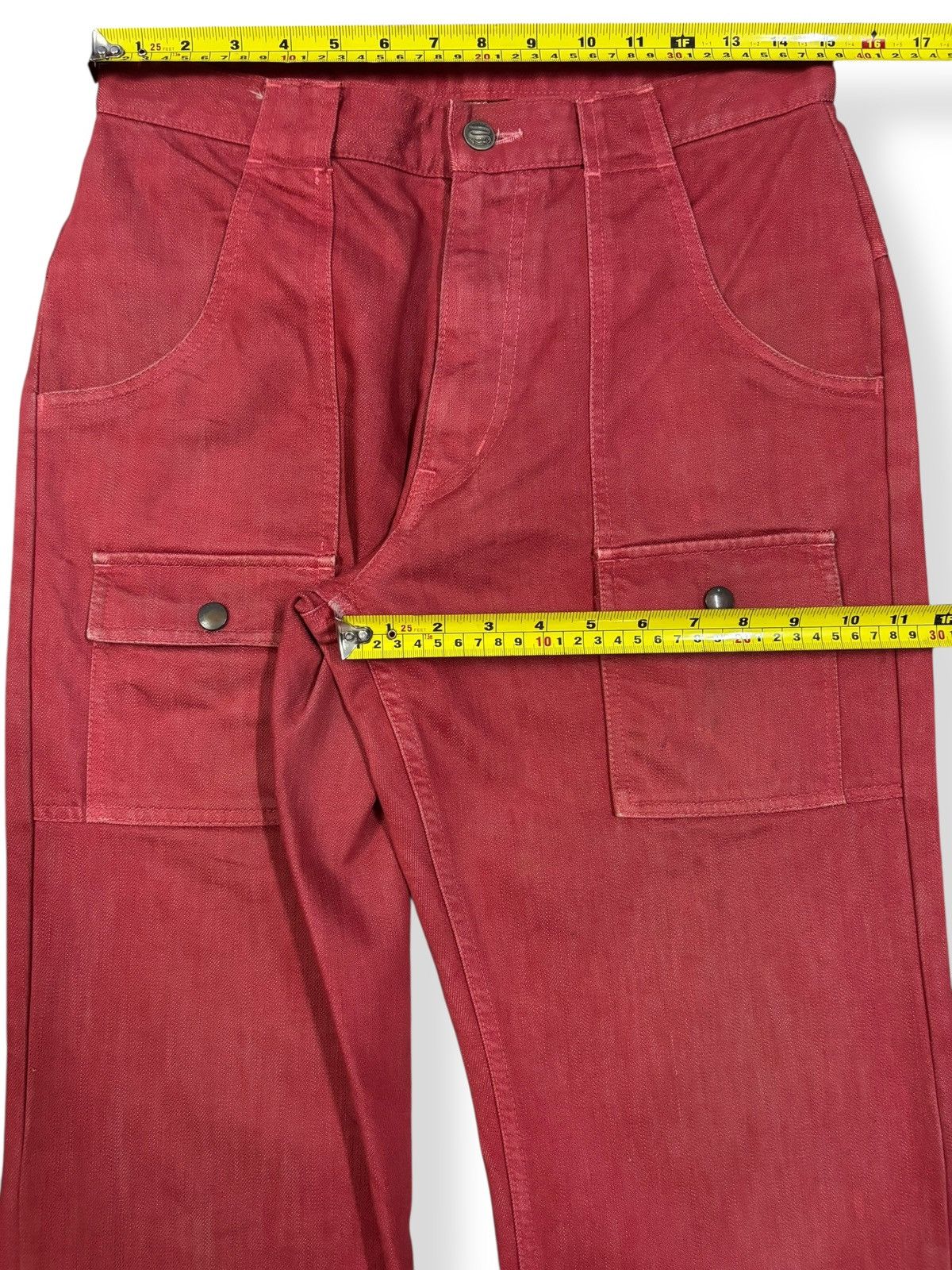 PPFM Vintage Japanese Brand PPFM Red Baggy Bush Denim Pants Size US 30 / EU 46 - 16 Thumbnail