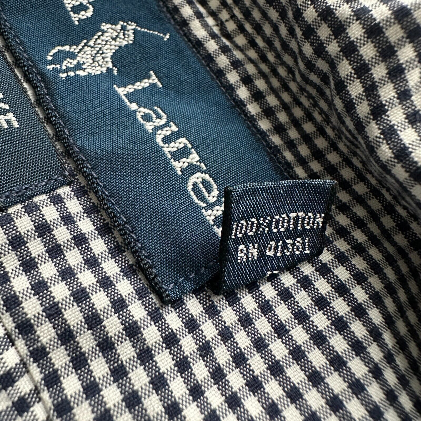 Polo Ralph Lauren Polo Ralph Lauren Shirt Men's Large Blue Gingham Cotton Size US L / EU 52-54 / 3 - 7 Thumbnail