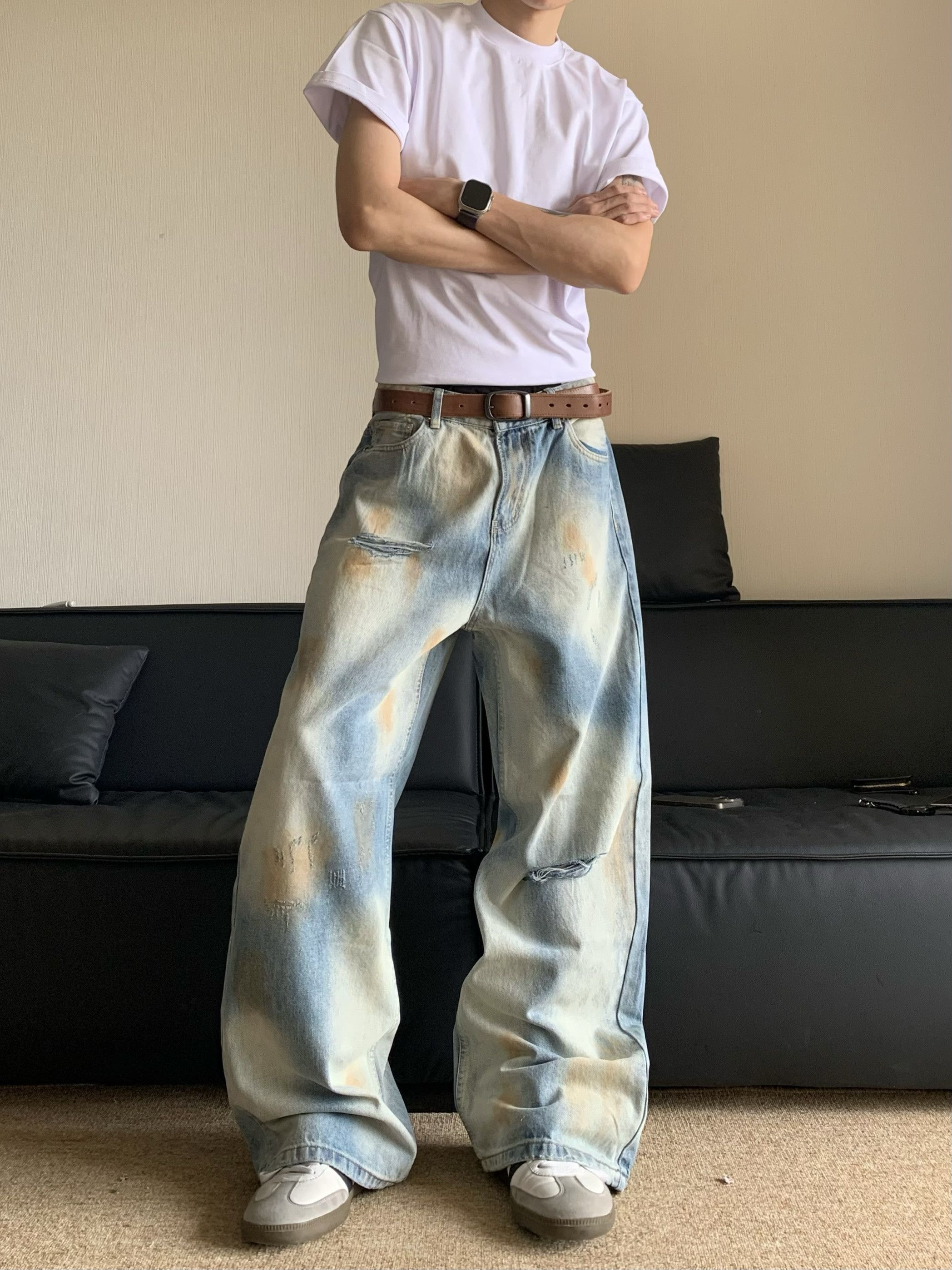 Jean × Vintage Dyed Straight Leg Vintage Jeans Size US 33 - 4 Thumbnail