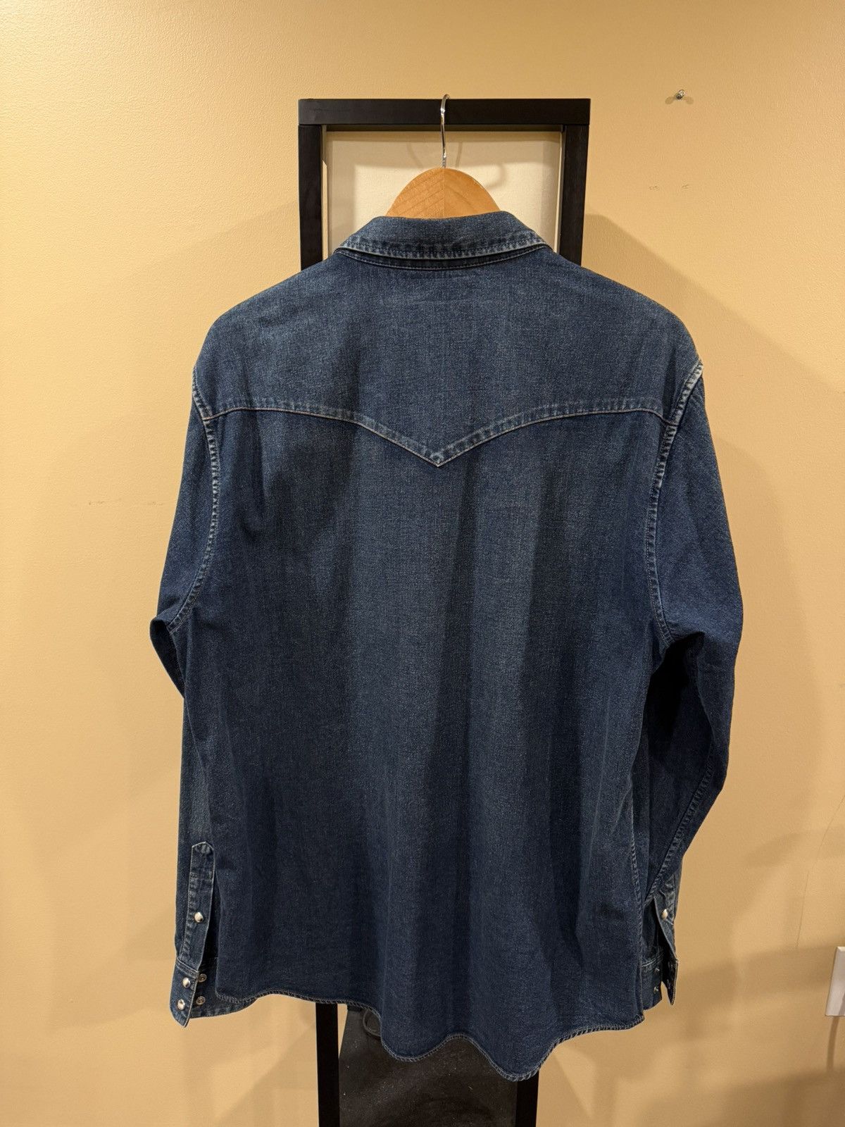Celine Celine x Hedi Western Stone Wash Blue Denim Button Up Shirt Size US XXL / EU 58 / 5 - 4 Thumbnail