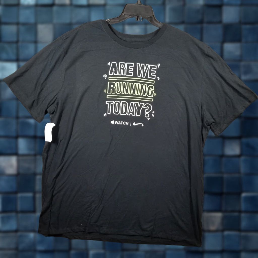 Nike Nike Shirt Unisex Adult XXL Black Are We Running Today Apple Watch NRC Run Club Graphic Tee Size US XXL / EU 58 / 5 - 1 Thumbnail