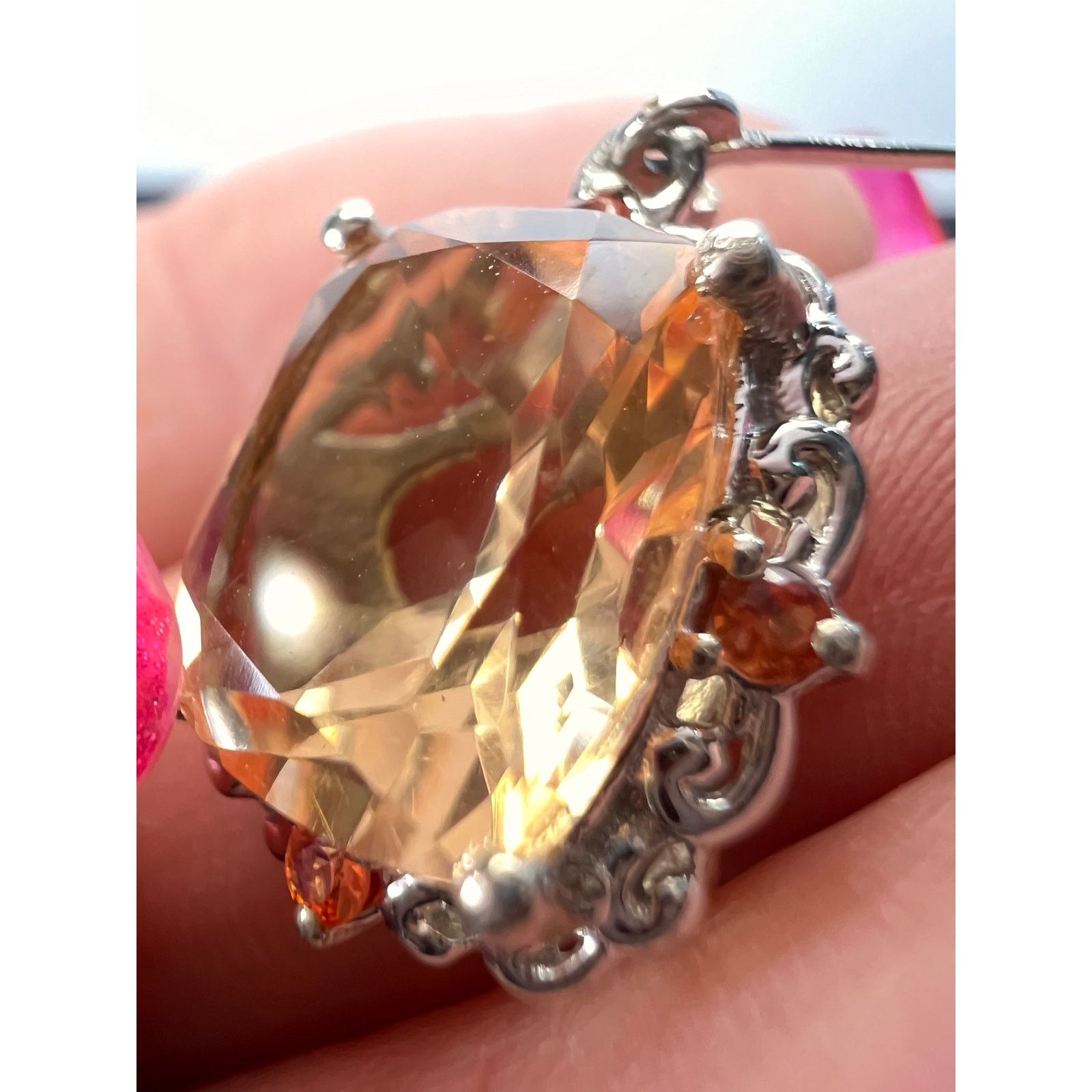 Other Morganite quartz and orange spinel sterling silver earrings Size ONE SIZE - 5 Thumbnail