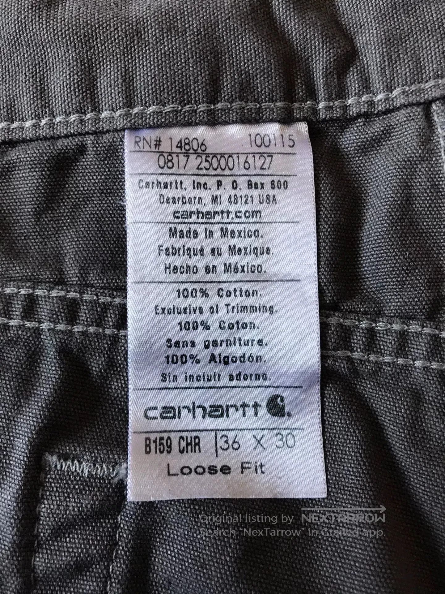 Carhartt Carhartt B159 Charcoal Canvas Work Pants W36L30. Size US 36 / EU 52 - 9 Thumbnail