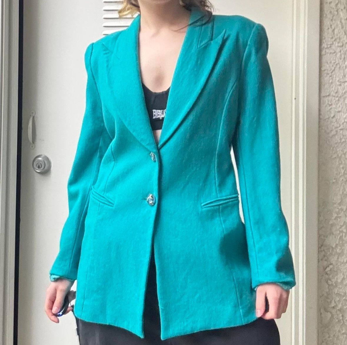 Jean Paul Gaultier VTG TURQUOISE OFFICE SIREN POWER BLAZER Size M / US 6-8 / IT 42-44 - 5 Thumbnail