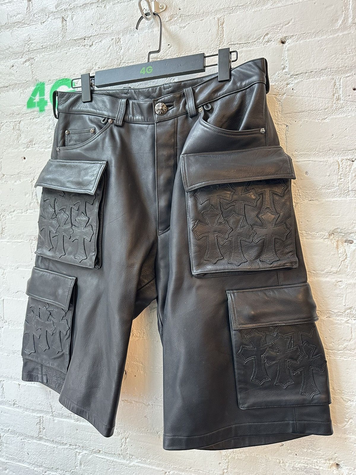 Chrome Hearts CHROME HEARTS LEATHER 1-1 CROSSED OUT SHORTS Chrome Hearts CHROME HEARTS LEATHER 1-1 CROSSED OUT SHORTS