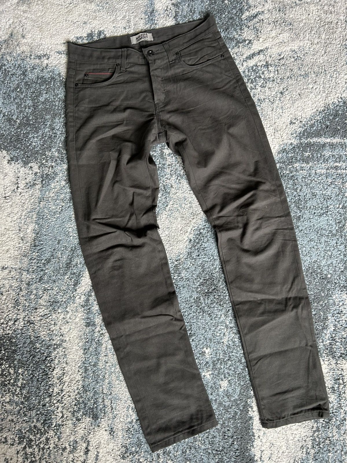 Naked & Famous AUTUMN 2020 Made in Canada BLACK STEEL DUCK CANVAS SELVEDGE Size US 33 - 12 Thumbnail