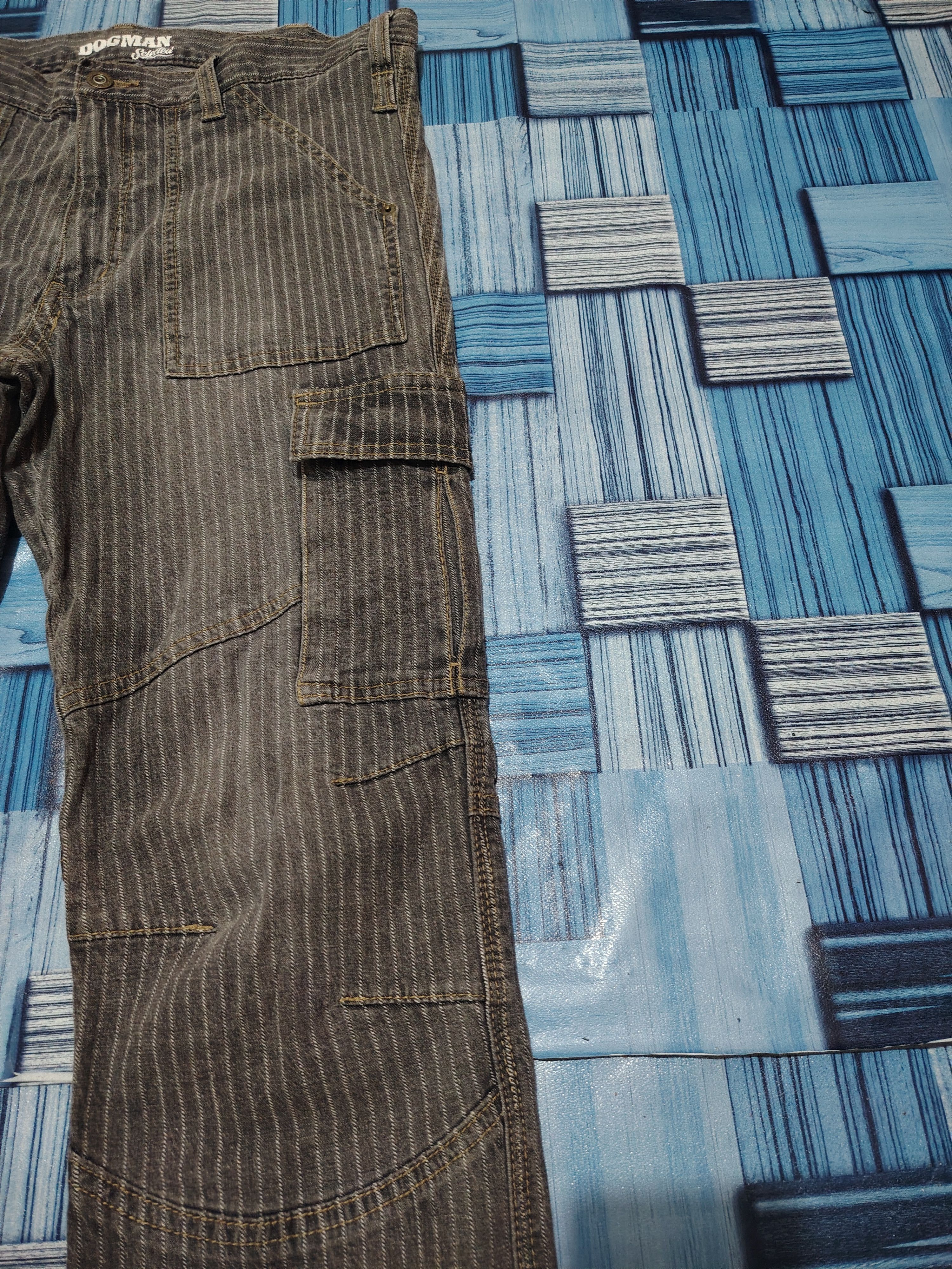 5351 POUR LES HOMMES Dogman Selected Cargo Multipocket Striped Stretch Pants Size US 35 - 3 Thumbnail