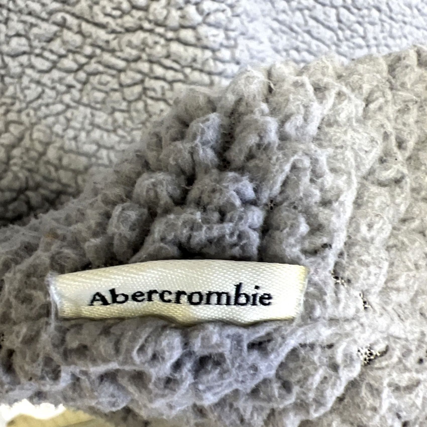 Abercrombie & Fitch Abercrombie & Fitch Women’s Sherpa Fleece 1/4 Zip Gray Medium Open Pockets Jacket Size M / US 6-8 / IT 42-44 - 7 Thumbnail