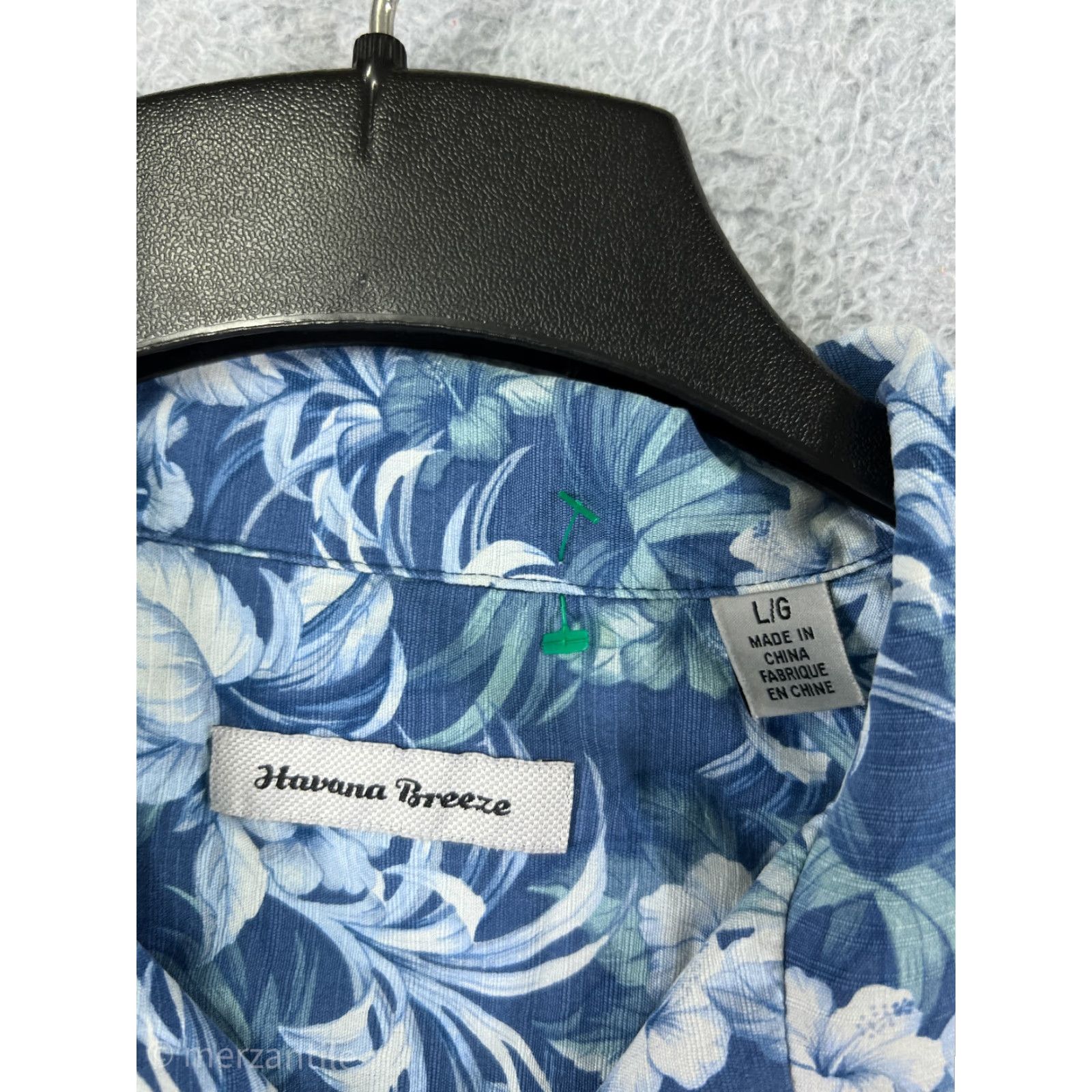 Vintage Havana Breeze Shirt Mens Large Blue Floral All Over Print AOP 100% Silk Hawaiian Size US L / EU 52-54 / 3 - 3 Thumbnail