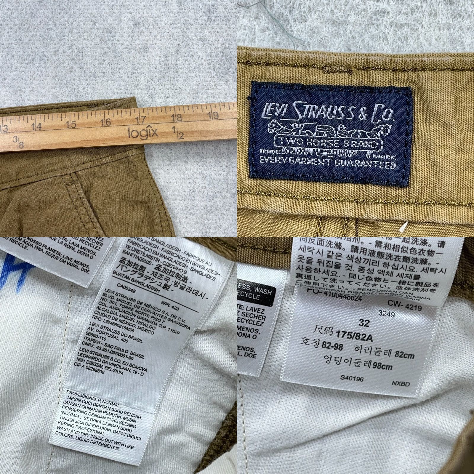 Levi's Levi's Cargo Shorts Men 32 Tan Brown Rip Stop Canvas Hiking Dad Adult Utility Casual Workwear Size US 32 / EU 48 - 8 Thumbnail