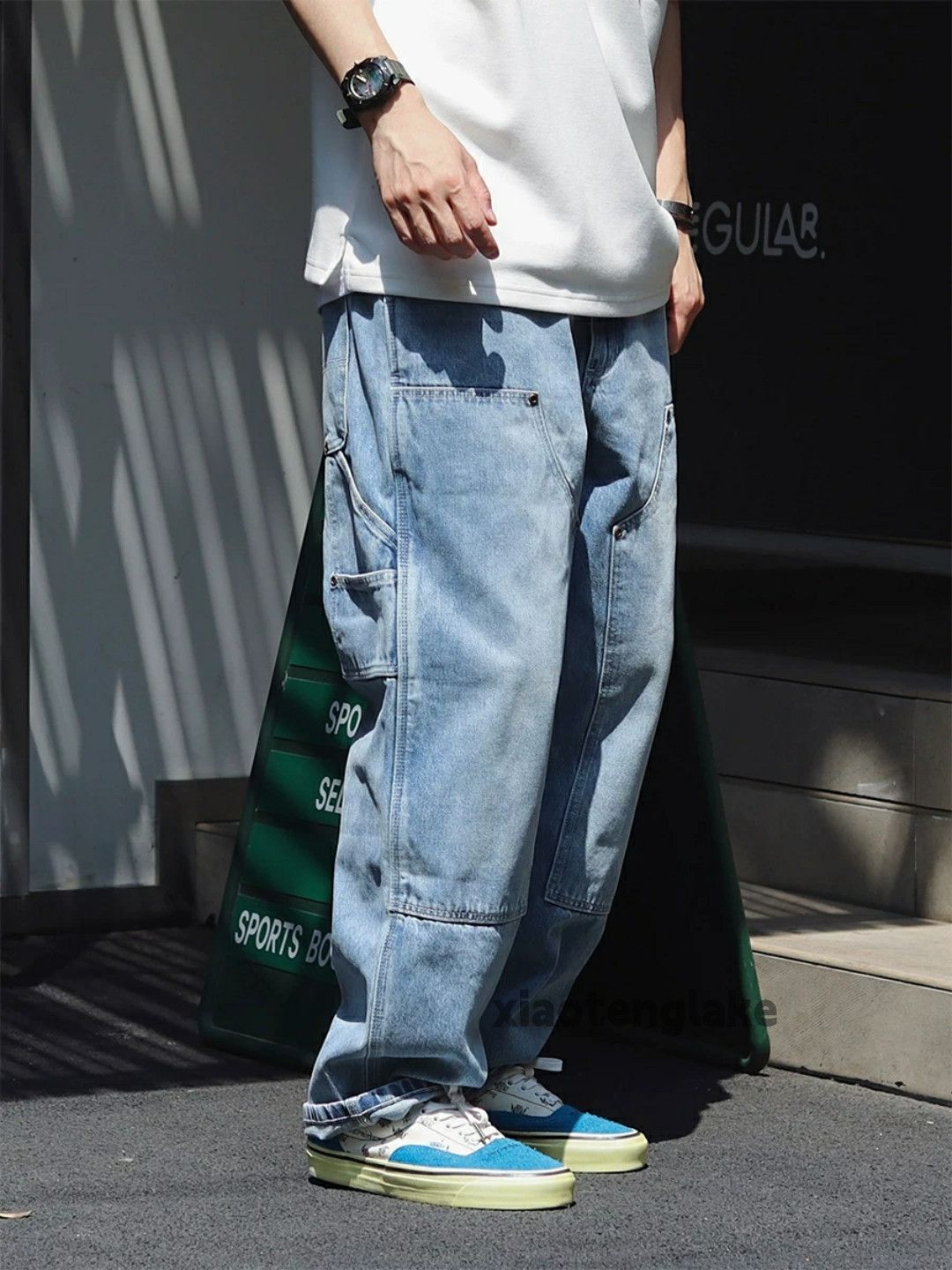 Designer × Japanese Brand × Vintage Washed faded loose baggy skate hiphop carpenter pants Size US 34 / EU 50 - 3 Thumbnail