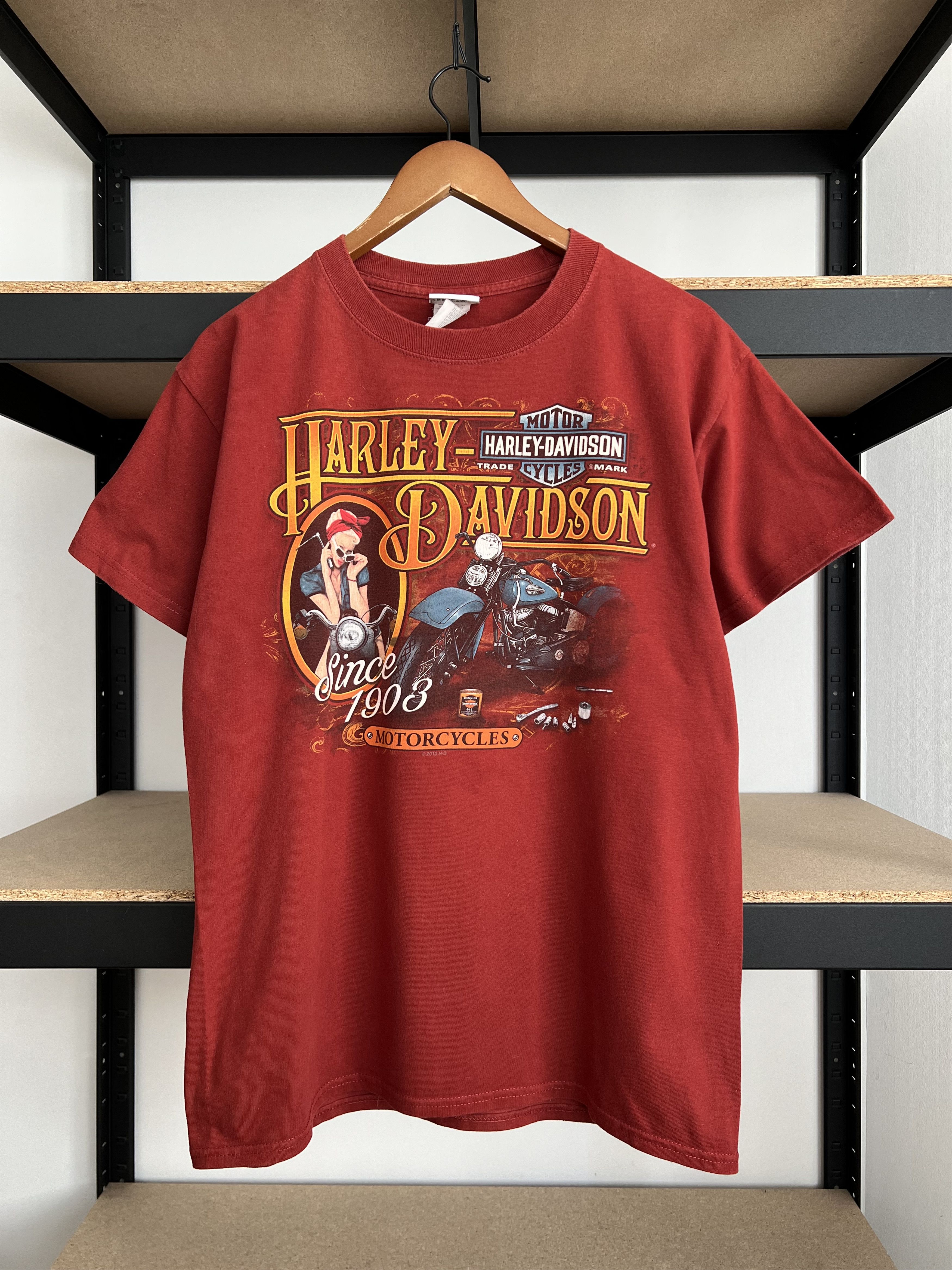 Harley Davidson Vintage 2013 Harley Davidson Sexy Girl Switzerland T-shirt Size US M / EU 48-50 / 2 - 1 Thumbnail
