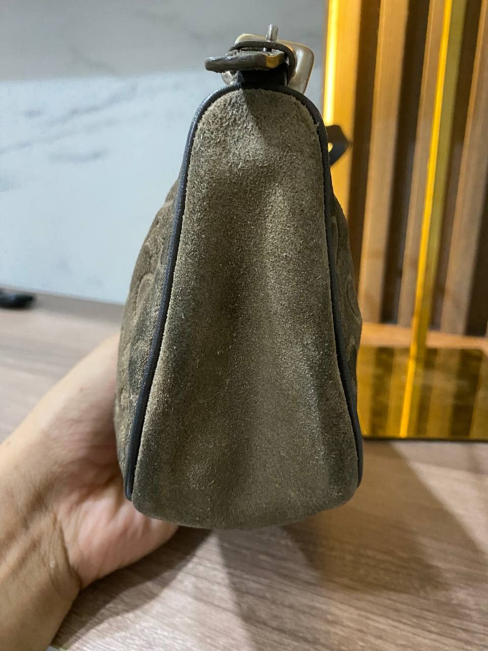 Celine Celine Macadam Hobo Mini Bag Shoulder Suede Brown Vintage Size ONE SIZE - 5 Thumbnail