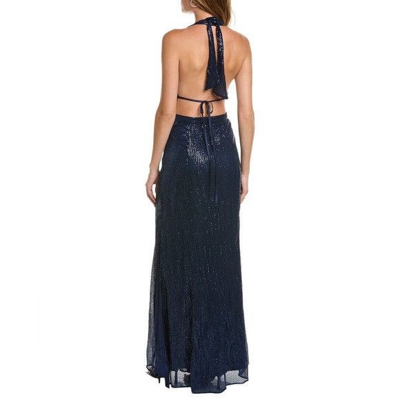 Ramy Brook RAMY BROOK halter neck cutout maxi sequin dress blue gown 8 Size M / US 6-8 / IT 42-44 - 5 Thumbnail