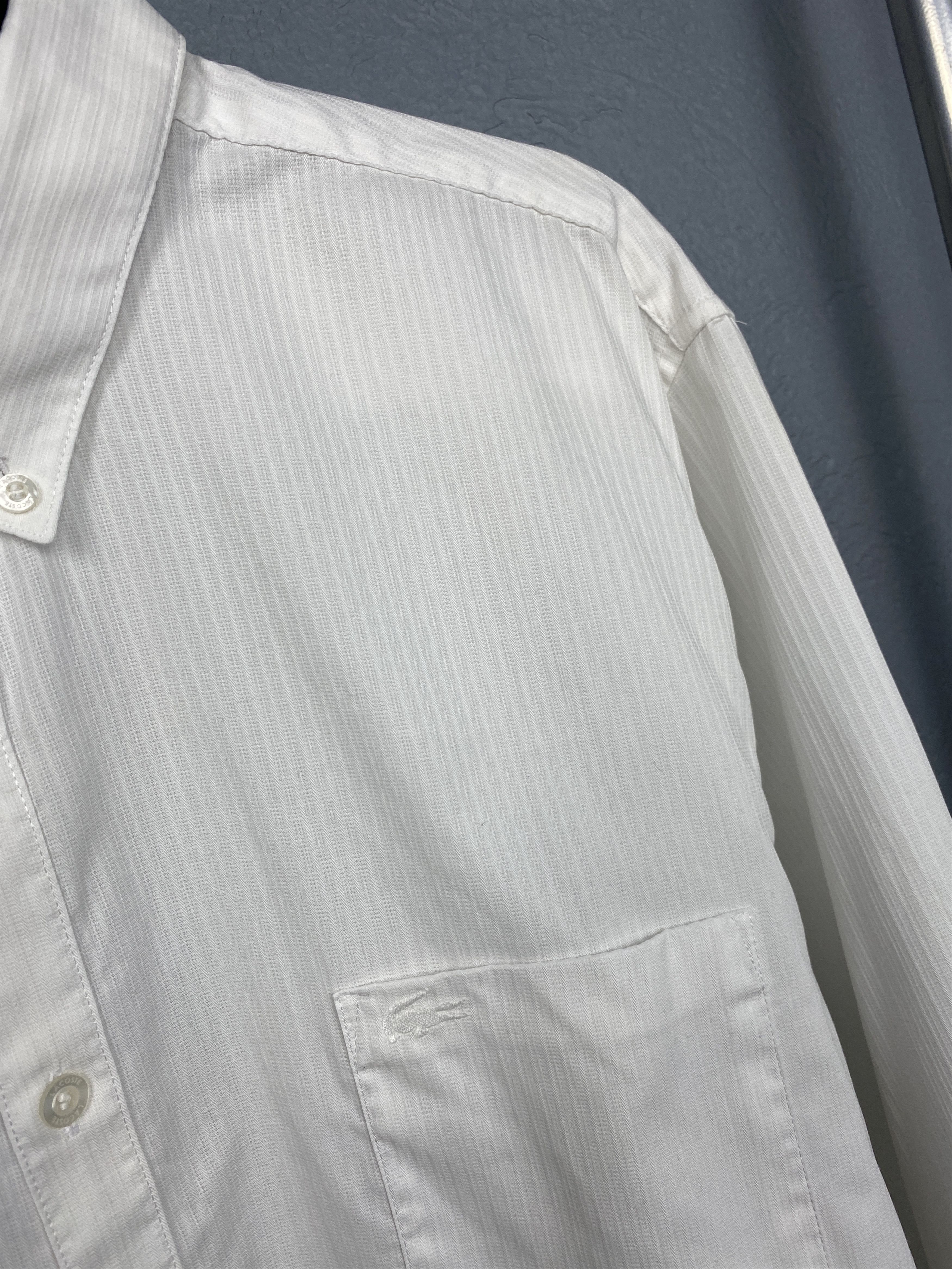 Lacoste Lacoste Vintage Mens White Long Sleeve Shirt Size US XL / EU 56 / 4 - 3 Thumbnail