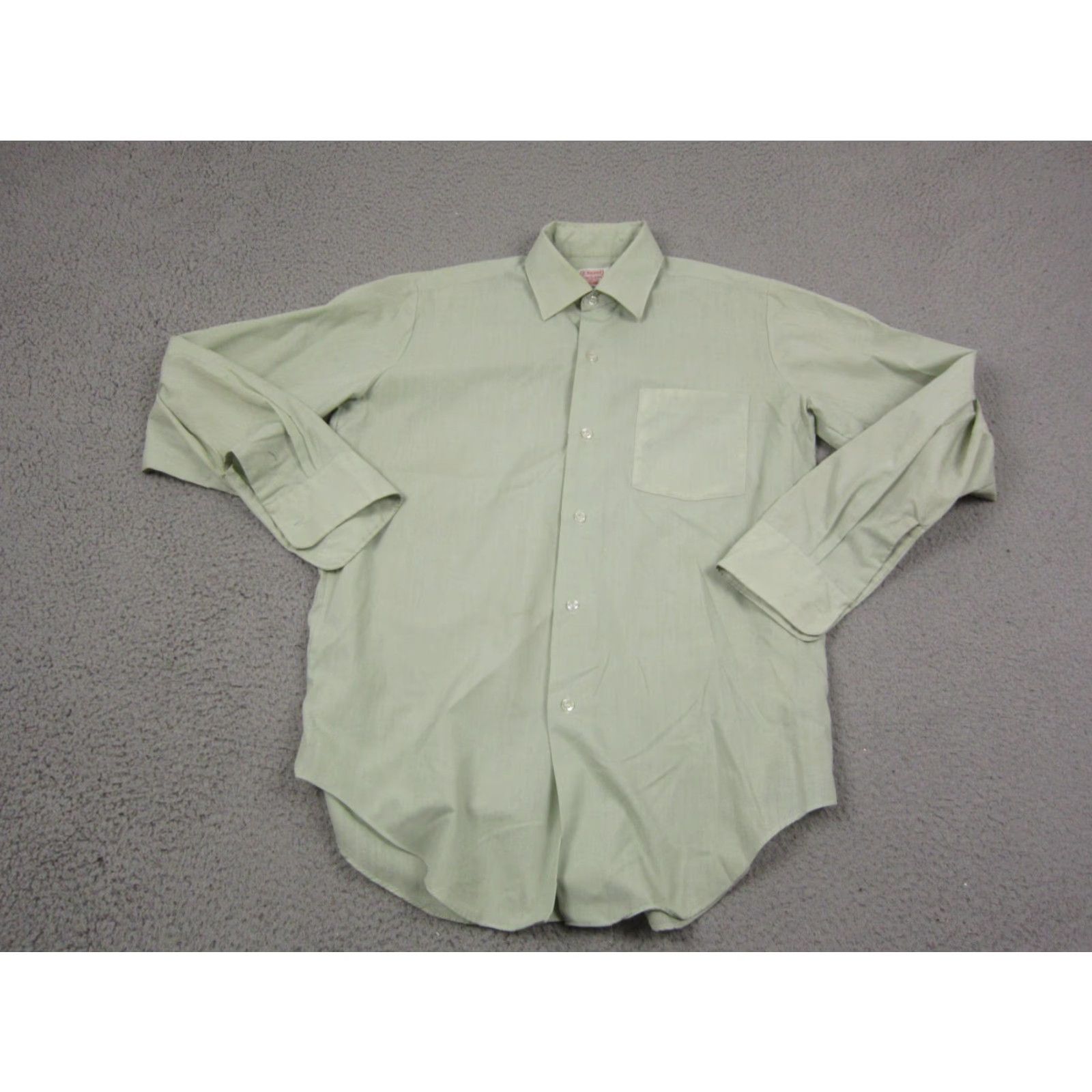 Vintage VINTAGE Brent Shirt Mens 15 Green 60s 50s Made in Japan Disco Leisure Shirt Size US M / EU 48-50 / 2 - 2 Thumbnail