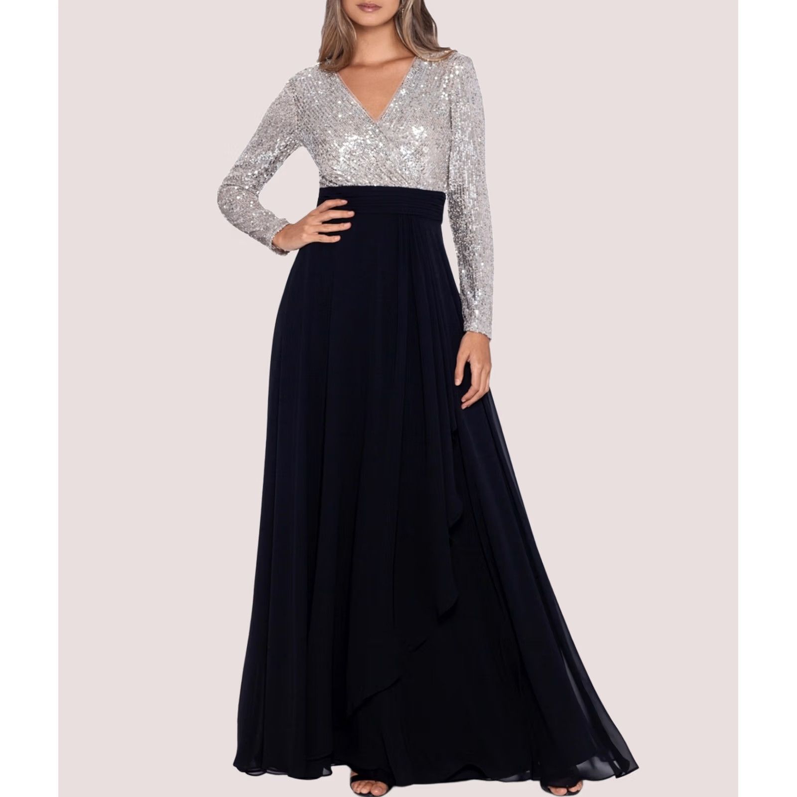 Vintage XSCAPE Womens Gown Dress black 12 Sequined Size XL / US 12-14 / IT 48-50 - 1 Thumbnail