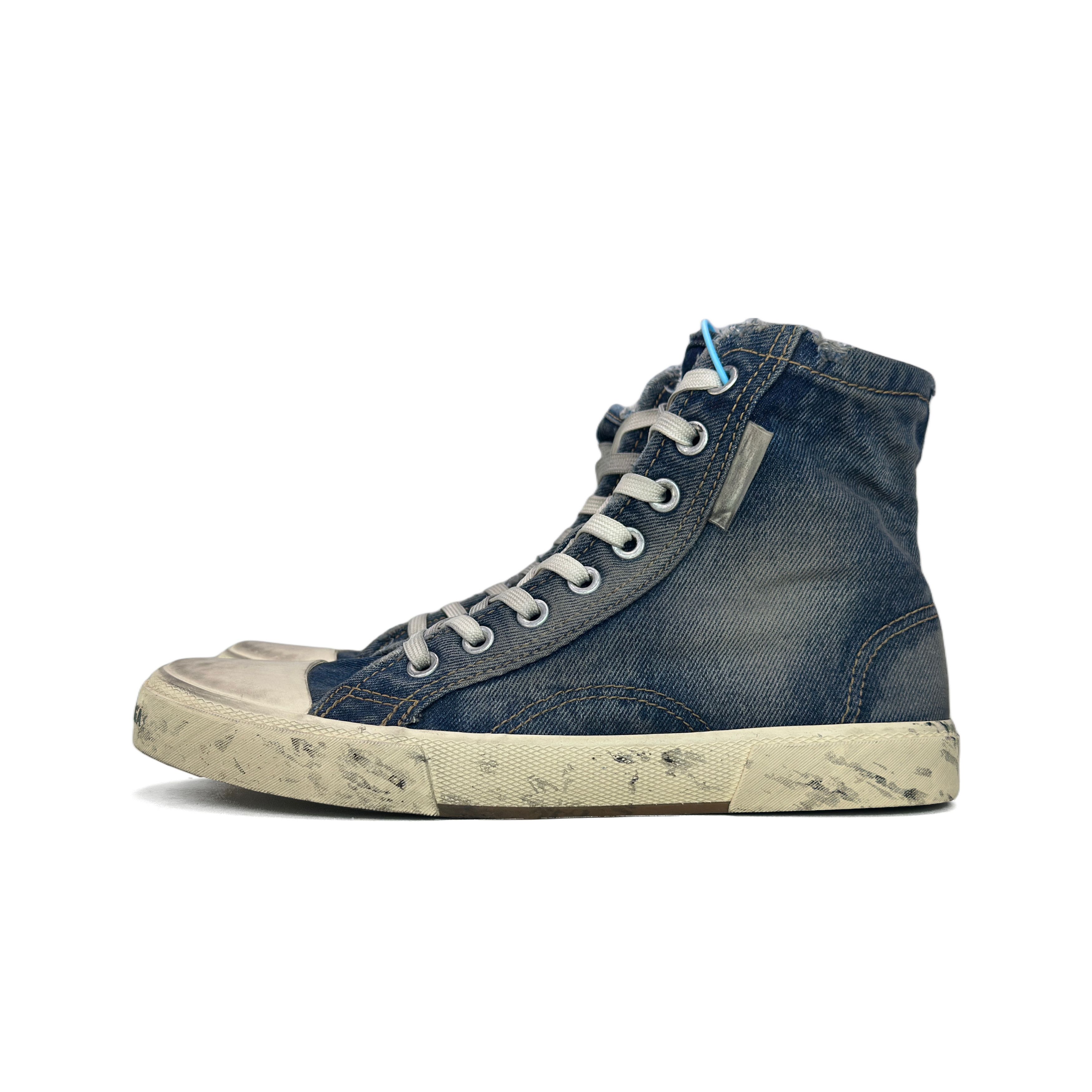 Balenciaga Balenciaga Paris Denim High Top Sneakers Size 8 Size US 8 / EU 41 - 1 Thumbnail