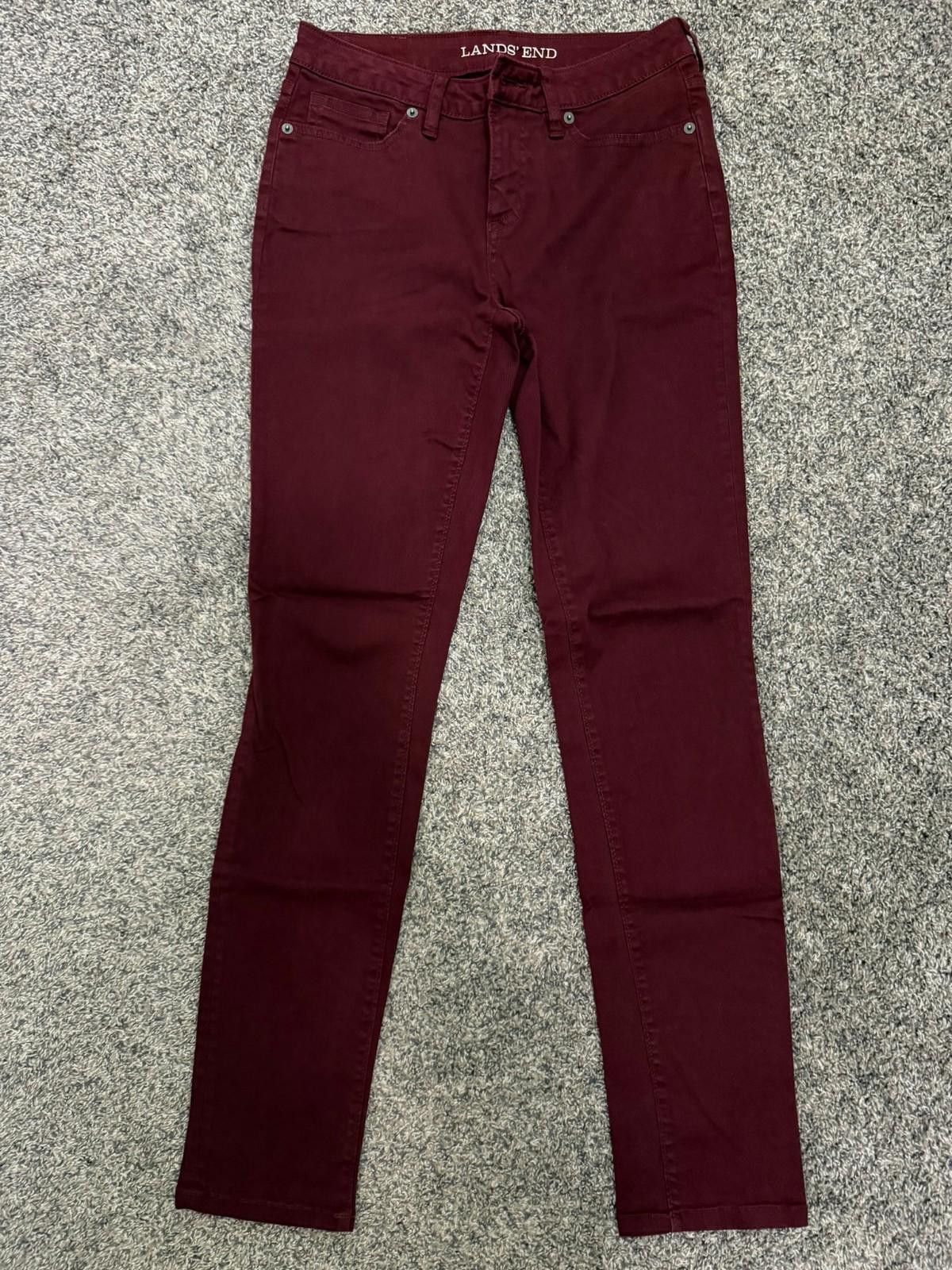 Lands' End LANDS END Mid Rise Slim Jean in Burgundy (US 4) Size 27" / US 4 / IT 40 - 3 Thumbnail