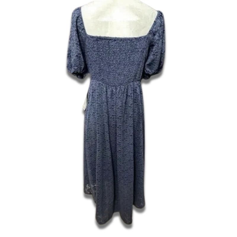 Other NSR Soft Lace Dress Hi-Low Hemline Puff Sleeves Blue M NWT Size M / US 6-8 / IT 42-44 - 4 Thumbnail