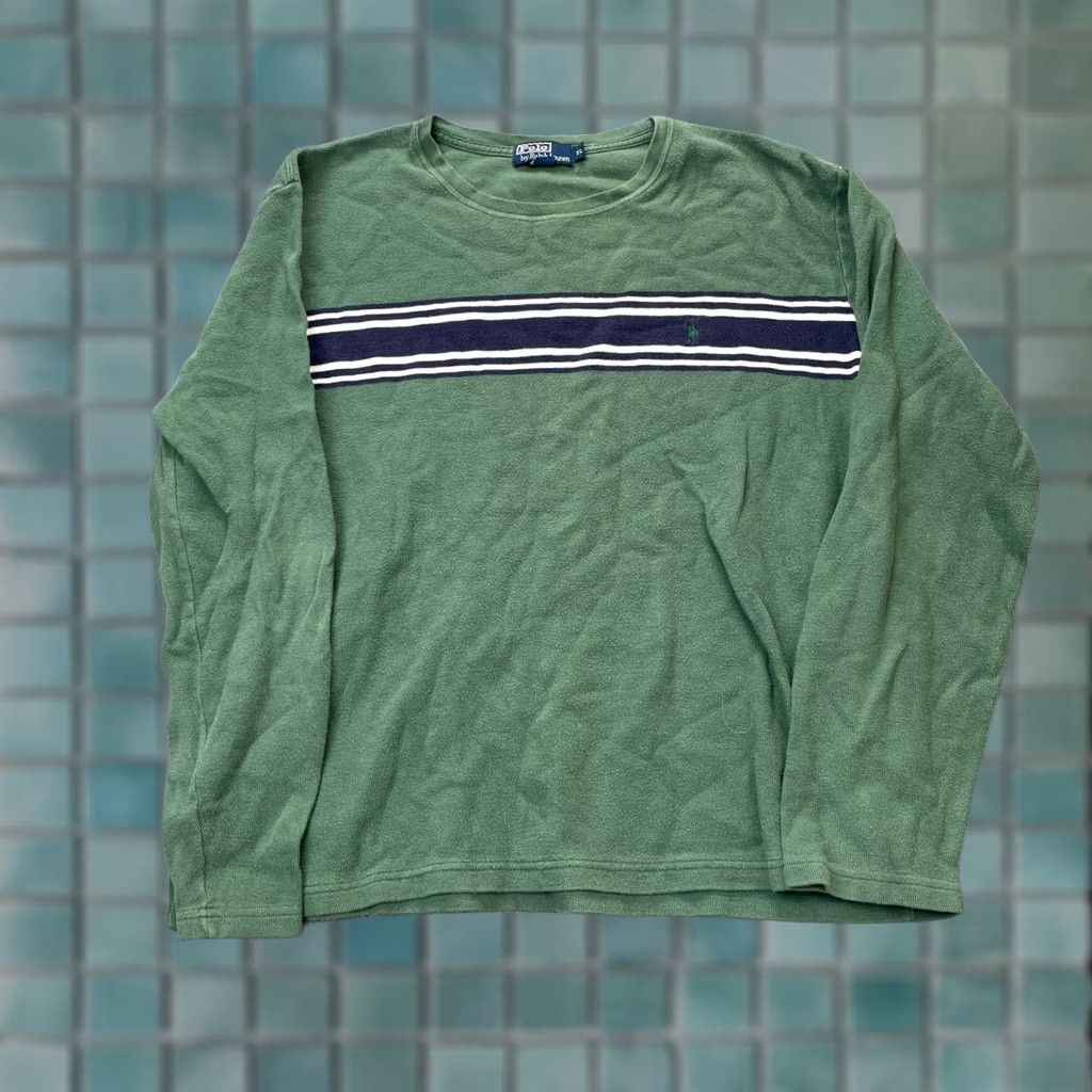Polo Ralph Lauren VINTAGE Polo Ralph Lauren Shirt Mens XL Green Striped Pony 100% Cotton Polo Shirt Polo Ralph Lauren Shirt Mens XL Green Striped Pony 90s Size US XL / EU 56 / 4 - 1 Thumbnail