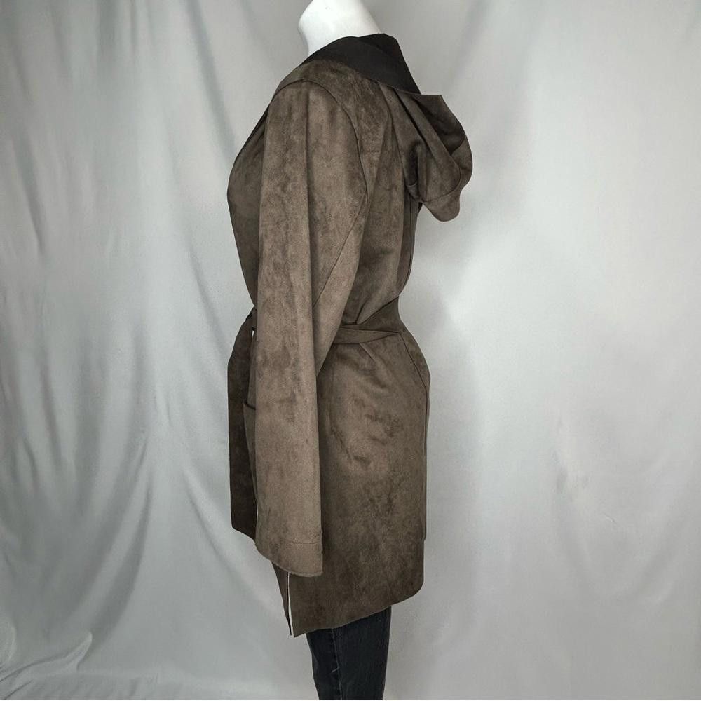 Zara Zara Basic Faux Suede Hooded Jacket w/ Matching Belt, Med Size M / US 6-8 / IT 42-44 - 6 Thumbnail
