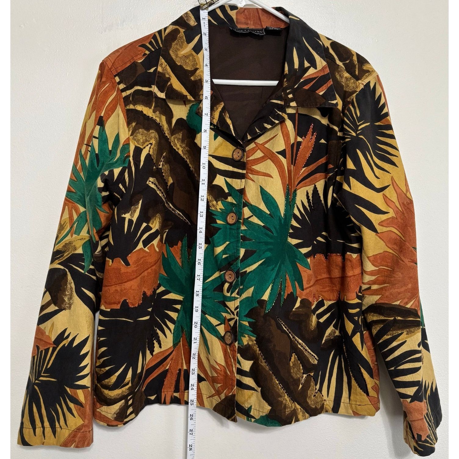 Other Vintage New Identity Tropical Print Jacket Light Brown Large Size L / US 10 / IT 46 - 3 Thumbnail