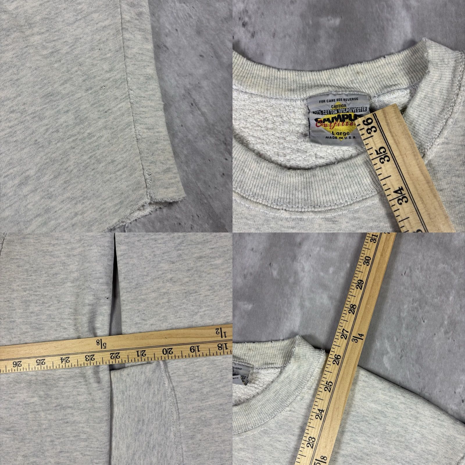 Vintage VINTAGE 90s Bloomsburg University Sweatshirt Gray Pullover Distressed Mens sz Lg Sweatshirt Size US L / EU 52-54 / 3 - 9 Thumbnail