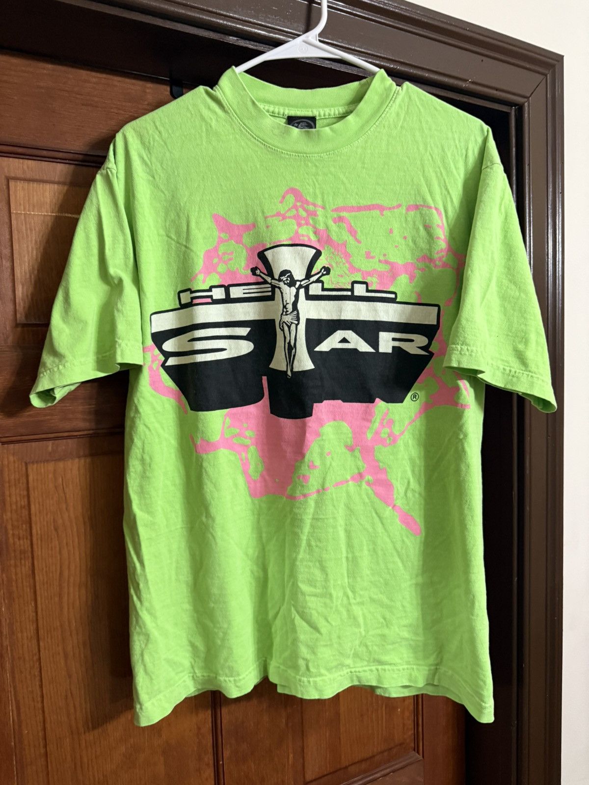 HELLSTAR Hellstar Jesus Neon T shirt Size Medium Size US M / EU 48-50 / 2 - 1 Thumbnail