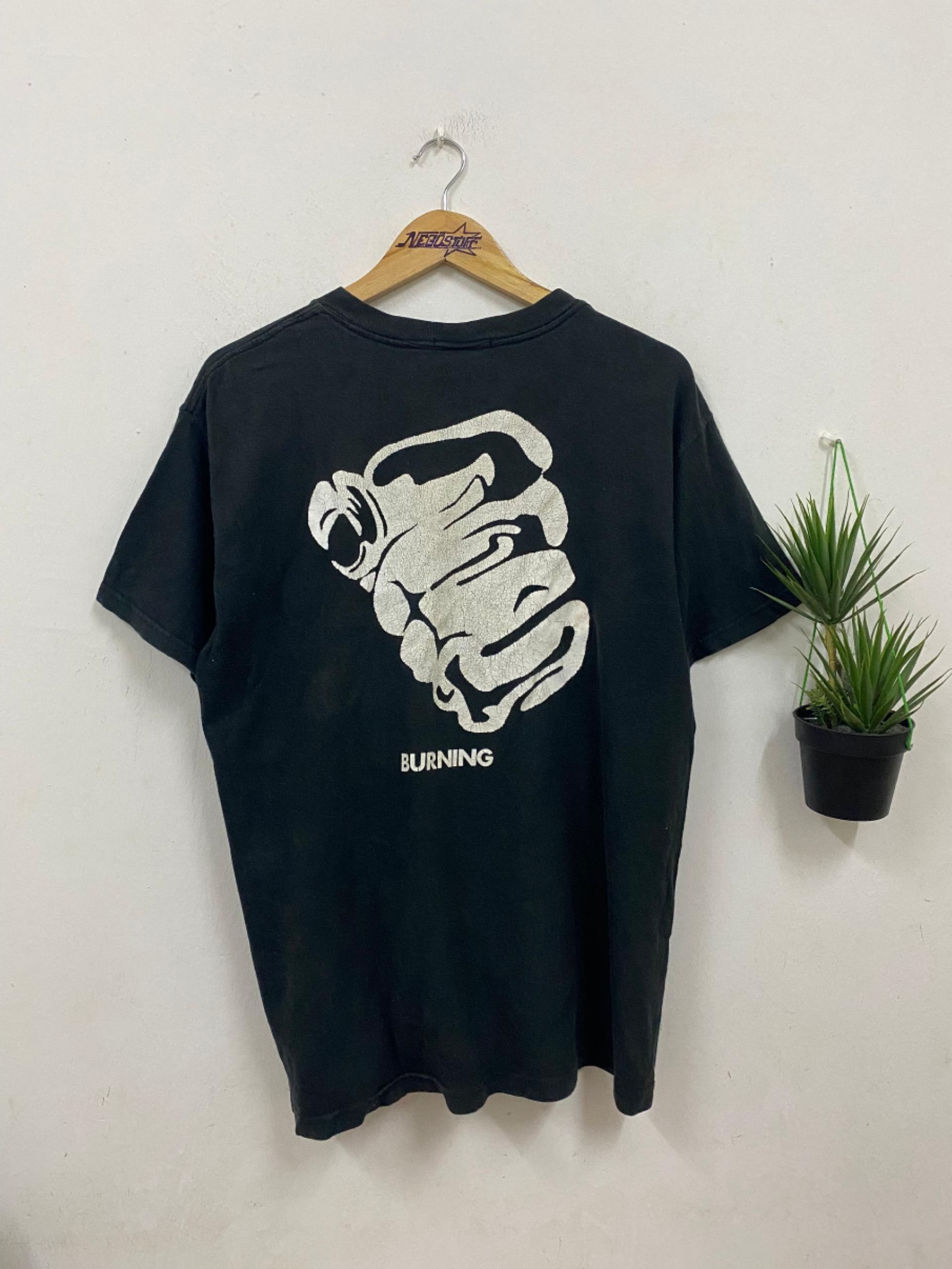 Vintage Vintage 90s "BURNING" NOAH Pro Wrestling promo t shirt Size US L / EU 52-54 / 3 - 5 Thumbnail