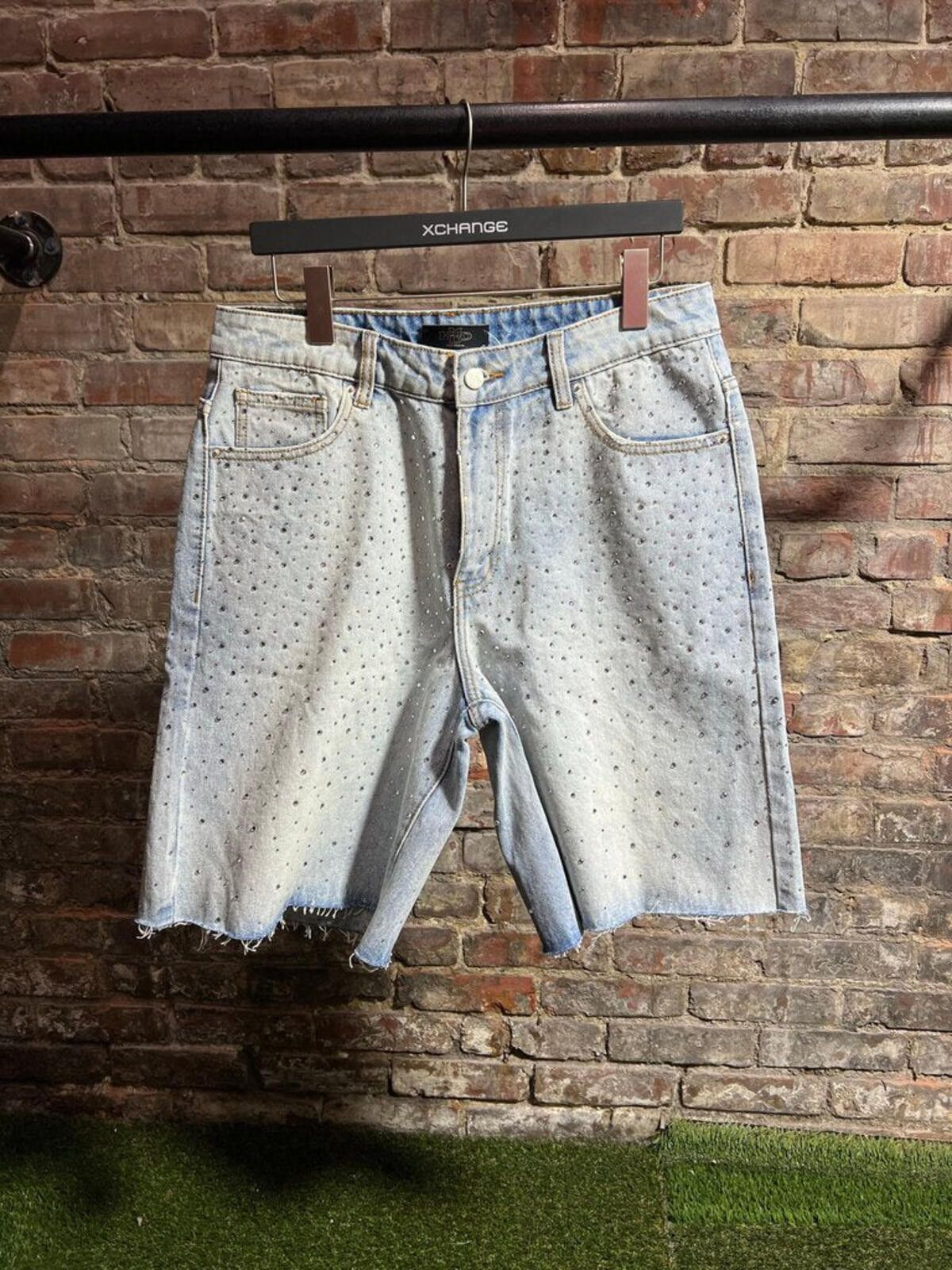 HMDD HMDD Light Blue Rhinestone Jorts Sz. M Size ONE SIZE - 1 Thumbnail