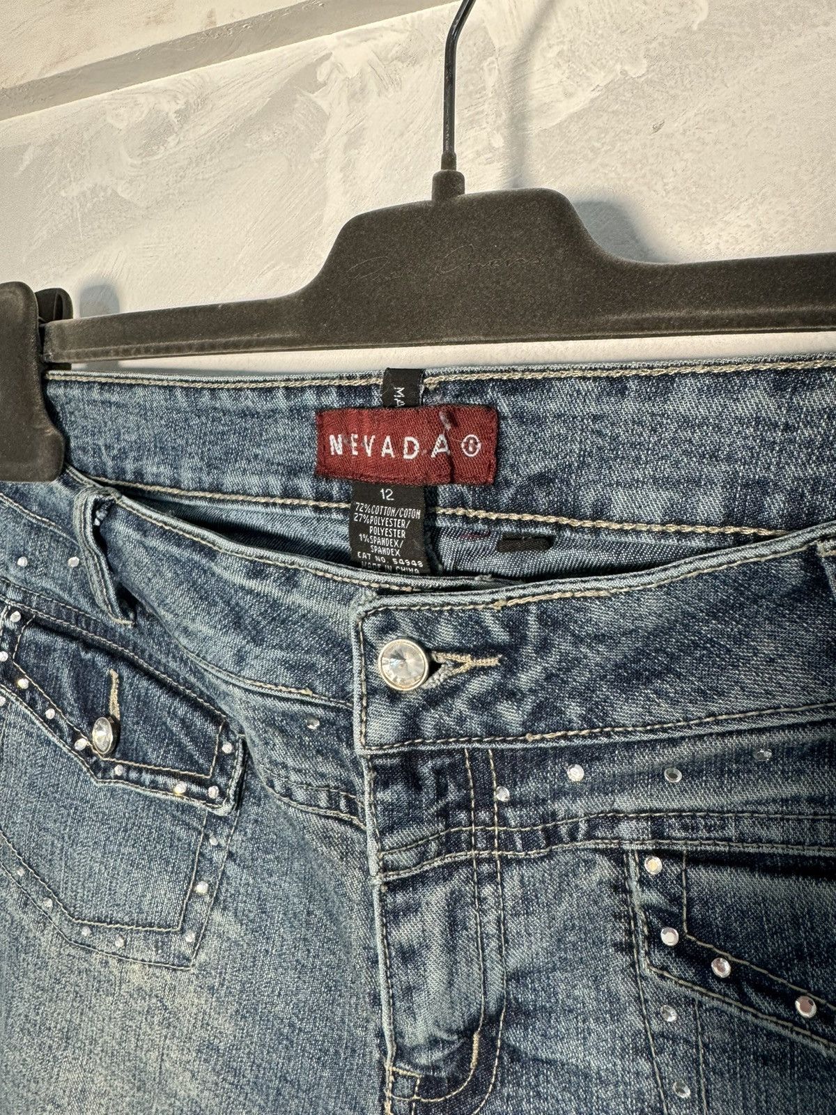 Japanese Brand × Vintage Nevada Diamond "Paris Hilton" Flared Bootcut Denim Jeans Size US 30 / EU 46 - 4 Thumbnail