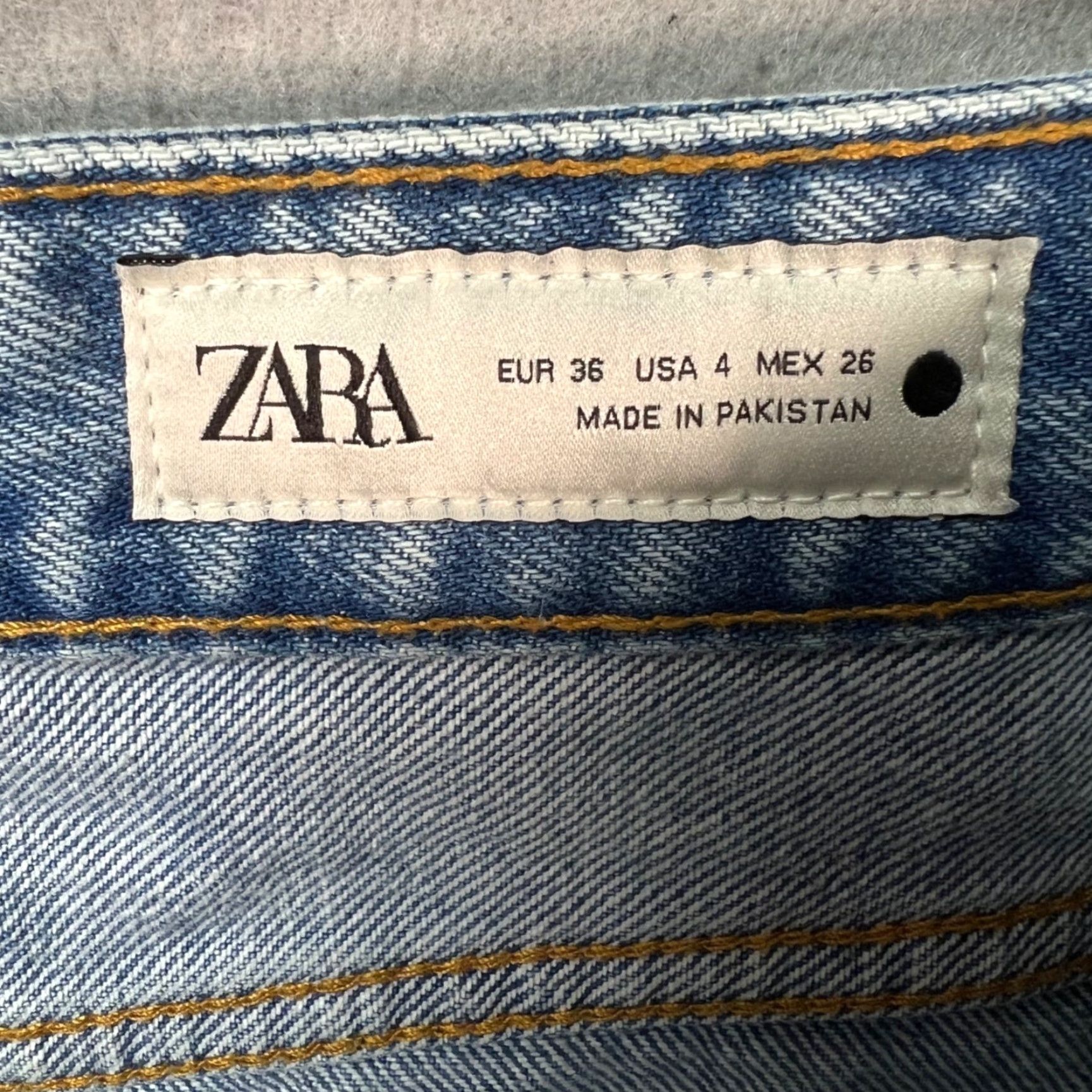 Zara Zara Jeans Womens Size 4 High-Waisted Light Wash Straight-Leg Denim Pants Size 27" / US 4 / IT 40 - 3 Thumbnail