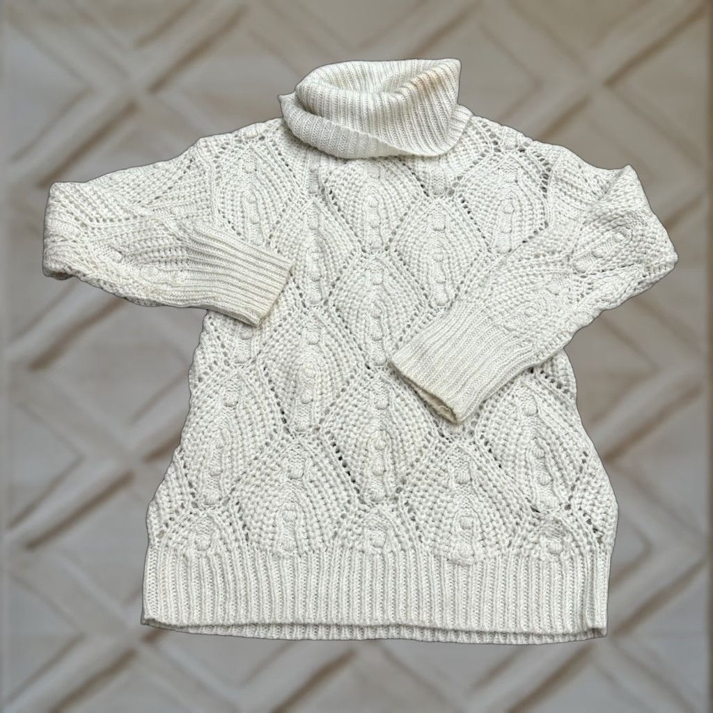 Vintage A New Day Beige Chunky Knit Turtleneck Sweater Women XS Pullover Casual Size XS / US 0-2 / IT 36-38 - 1 Thumbnail
