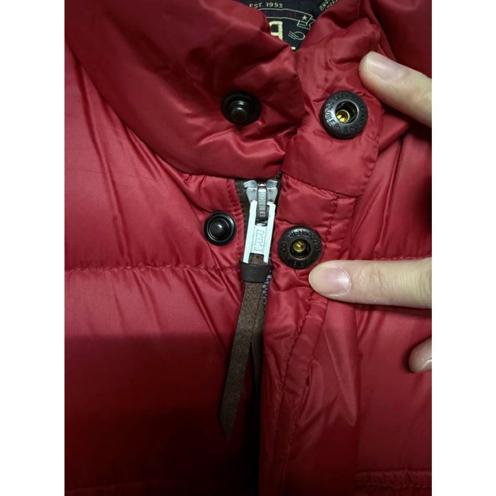 Vintage RRL Vest Red Nylon Leather Trim Quilted Down Size S Mens Size US S / EU 44-46 / 1 - 5 Thumbnail