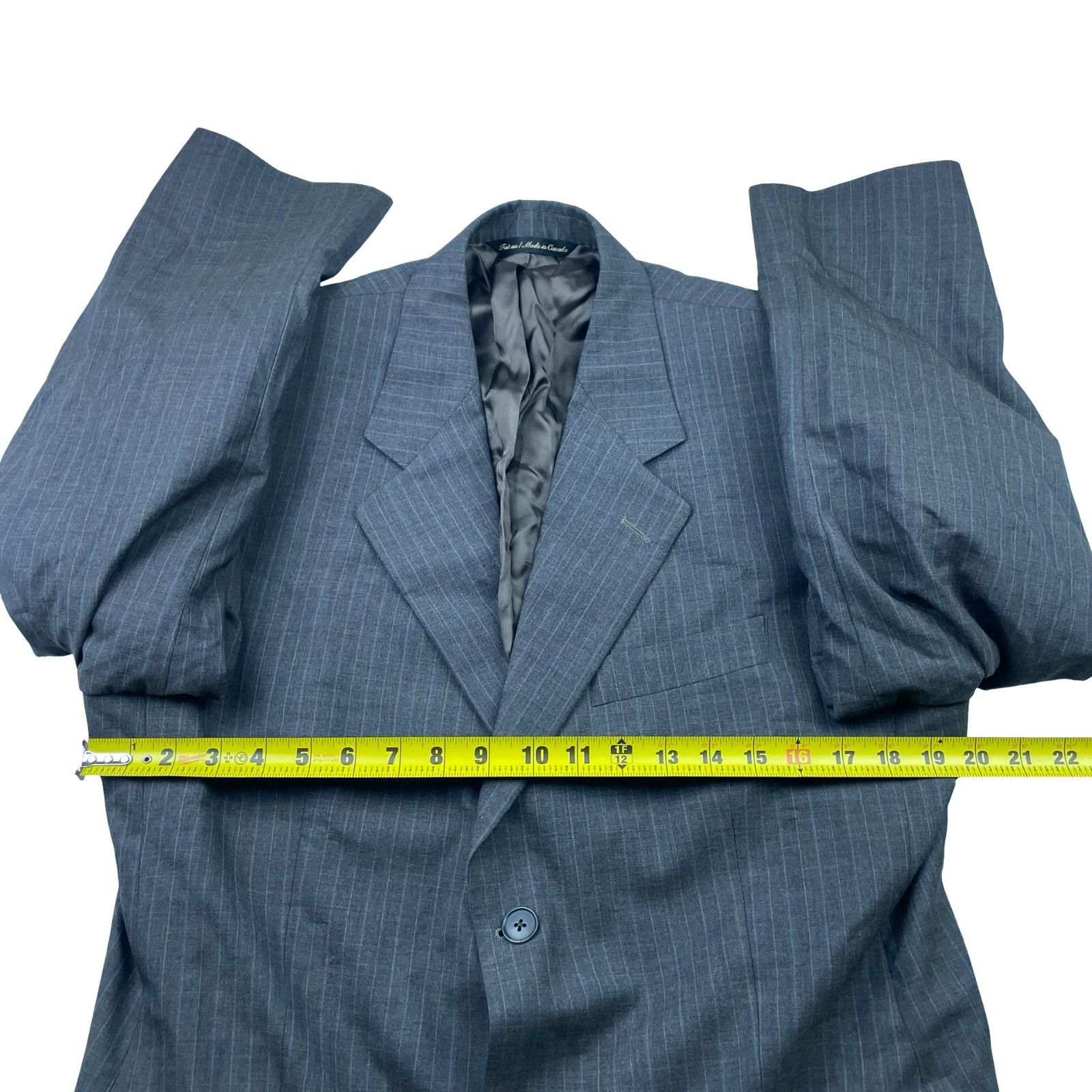 Jack Victor Jack Victor Men's Kelton 100% Wool 3-Button Suit Brown Strip Size 40L - 9 Thumbnail